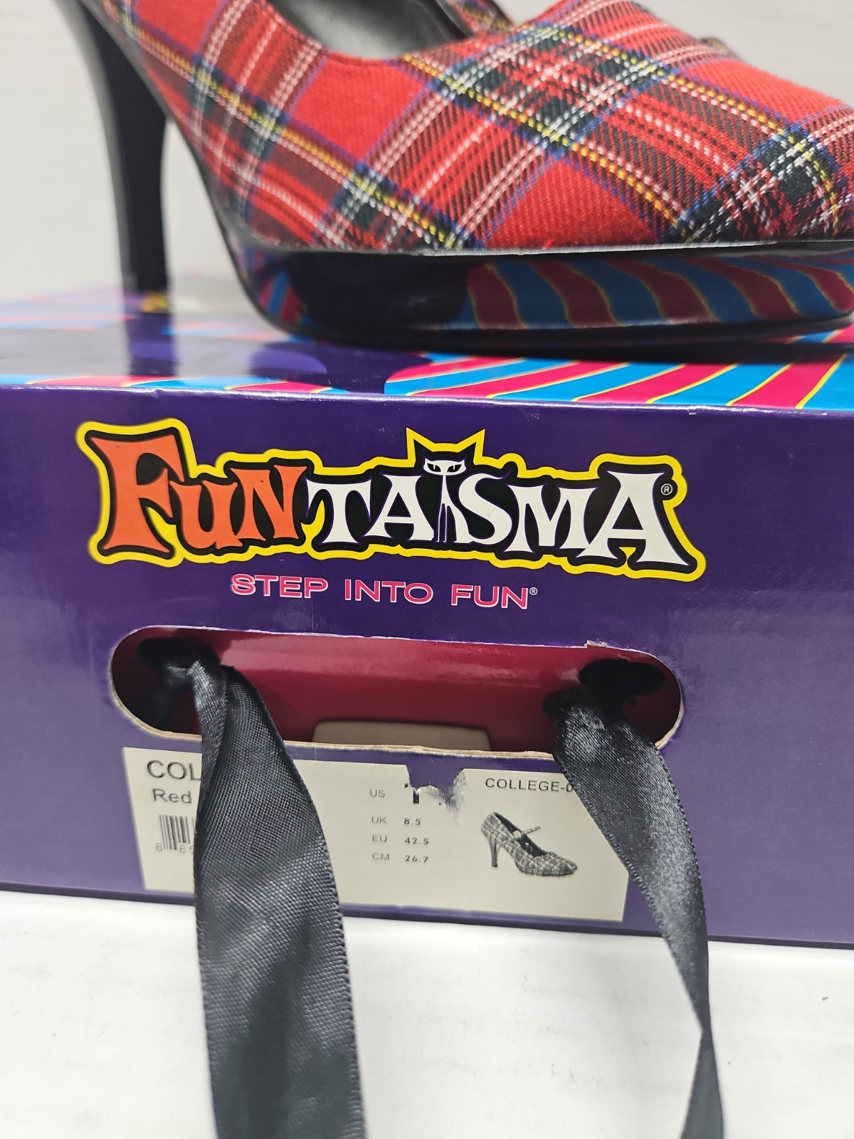 The Funtasma by Pleaser College-04 Pump red plaid New Old STOCK IN BOX Size 11
