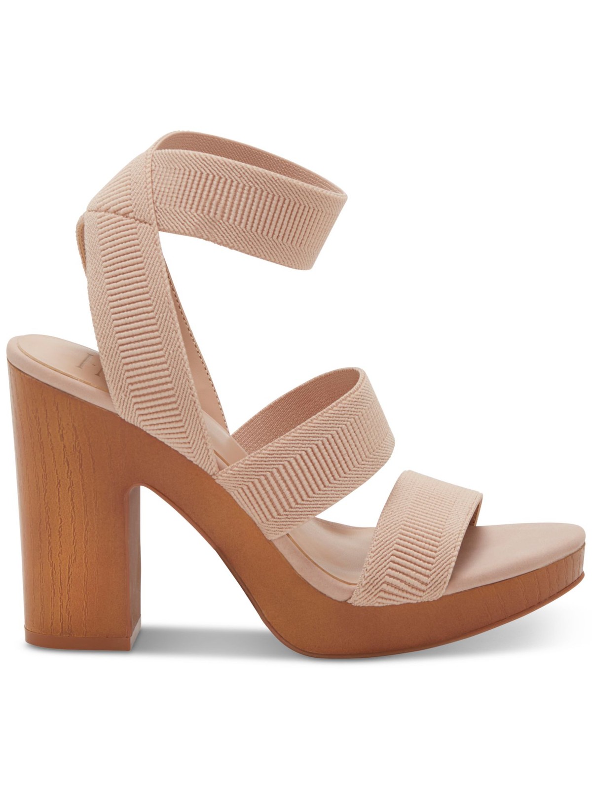INC Womens Pink 0.5″ Ribbed Straps Roesia Block Heel Slip On Sandals 8.5 M