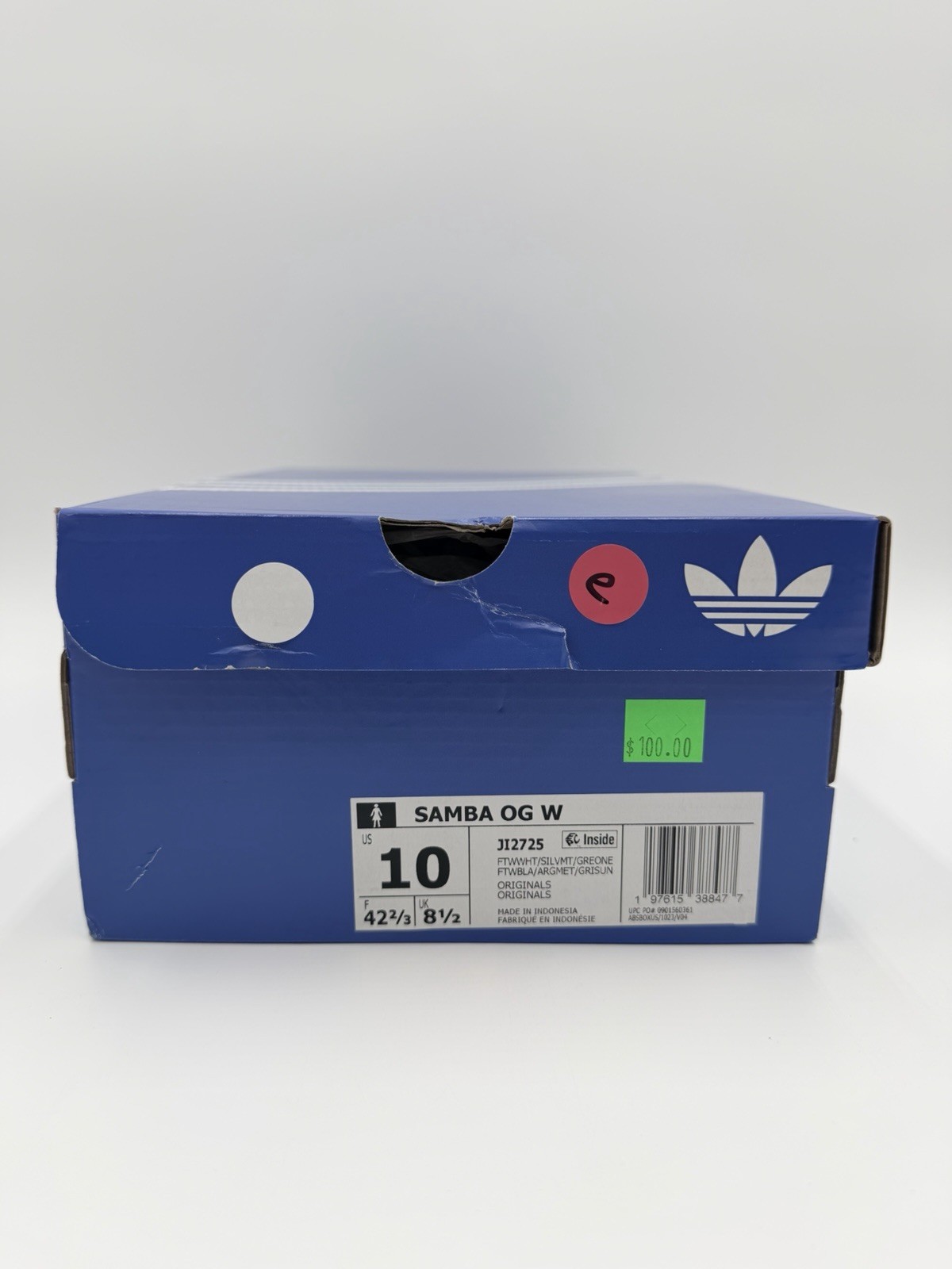 Adidas Women’s Samba OG Size 10 White Silver Beige Gum |JI2725|
