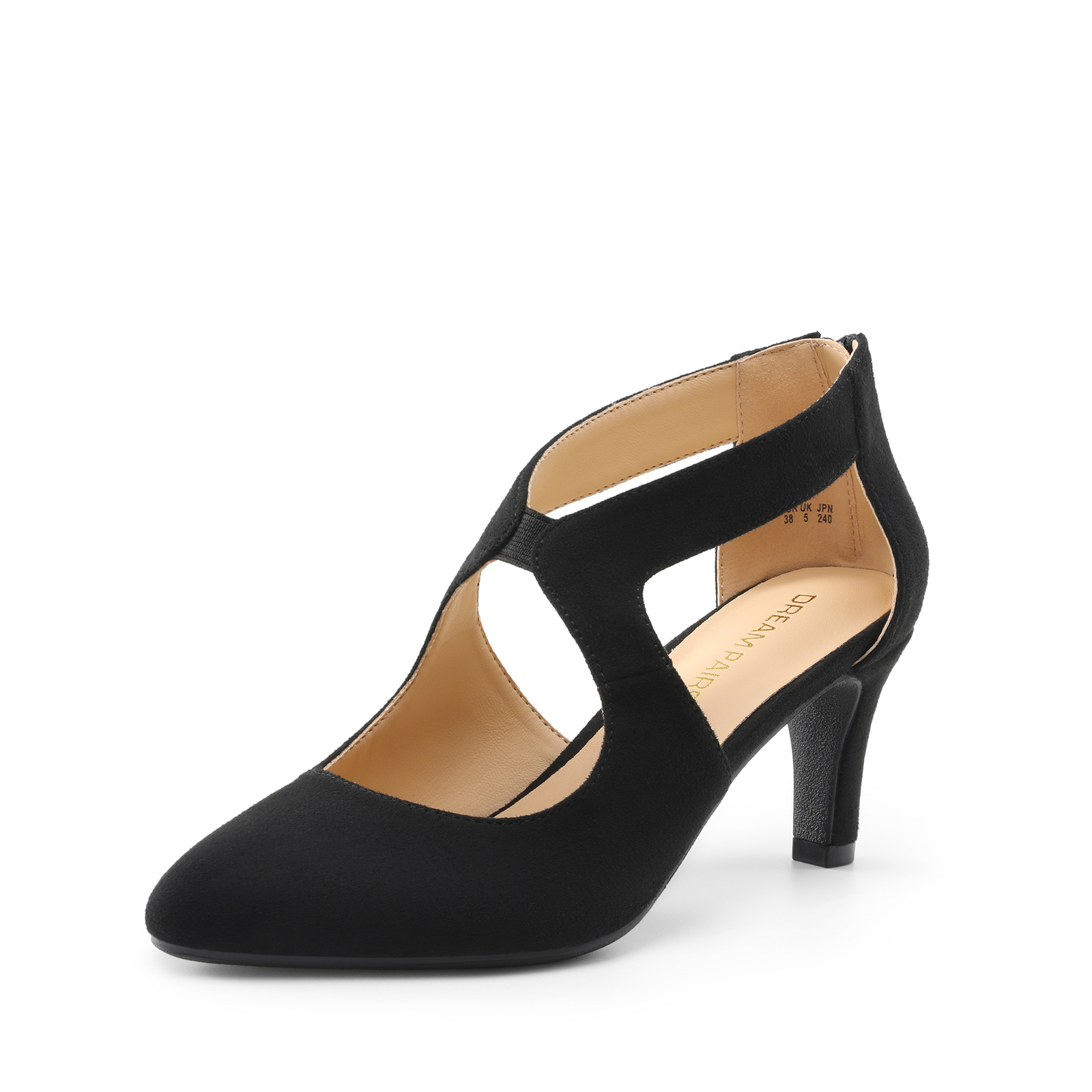 Women Slip On Pump Shoes Low Kitten Heel Close Toe Wedding Party Dress Shoes NEW