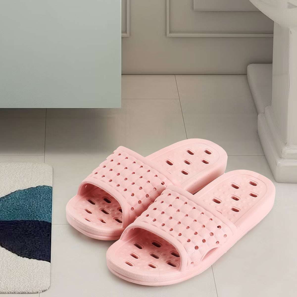 Mens Women Shower Shoes Quick Dry Non-Slip Bathroom Slippers Dorm Home Slides US