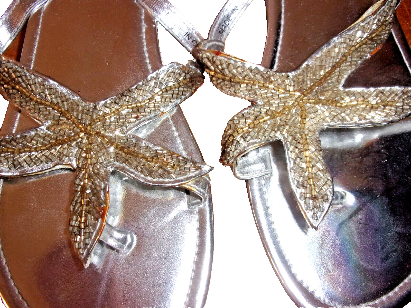 Olivia Miller Silver and Gold Thongs 10″ long NWD