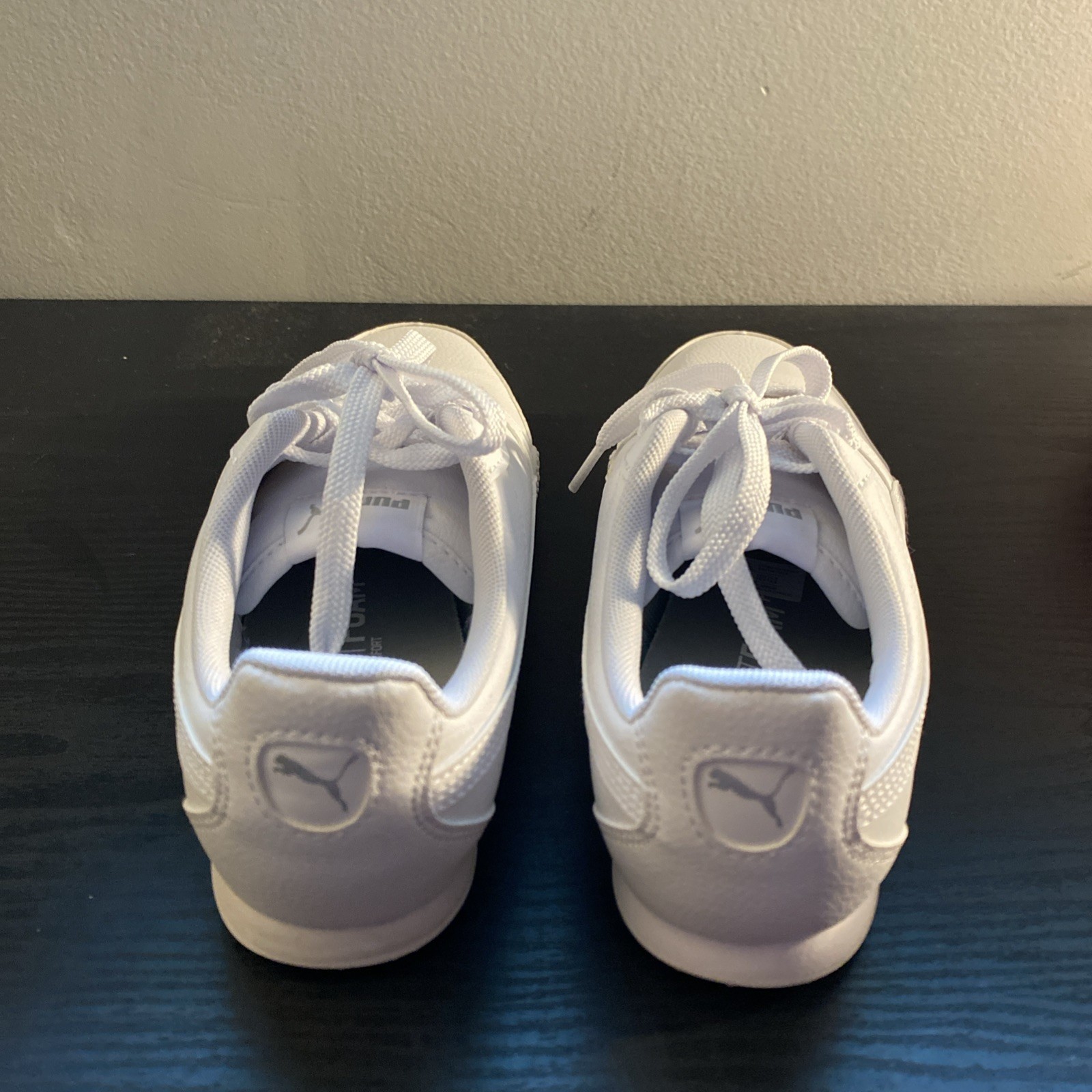 PUMA Bella SL 9 SoftFoam+ Triple White Low Top Leather Sneakers 380663-02