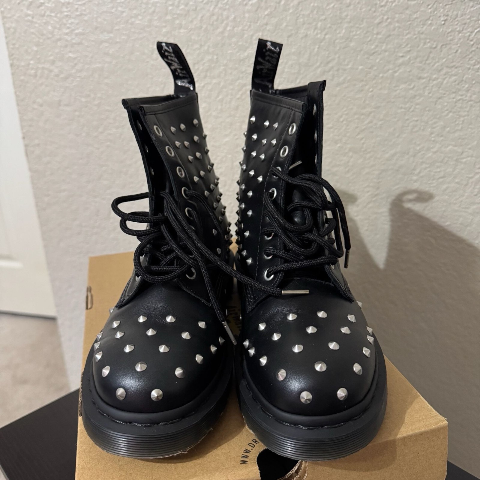 Dr. Martens 1460 Stud Wanama Leather Lace Up Boots
