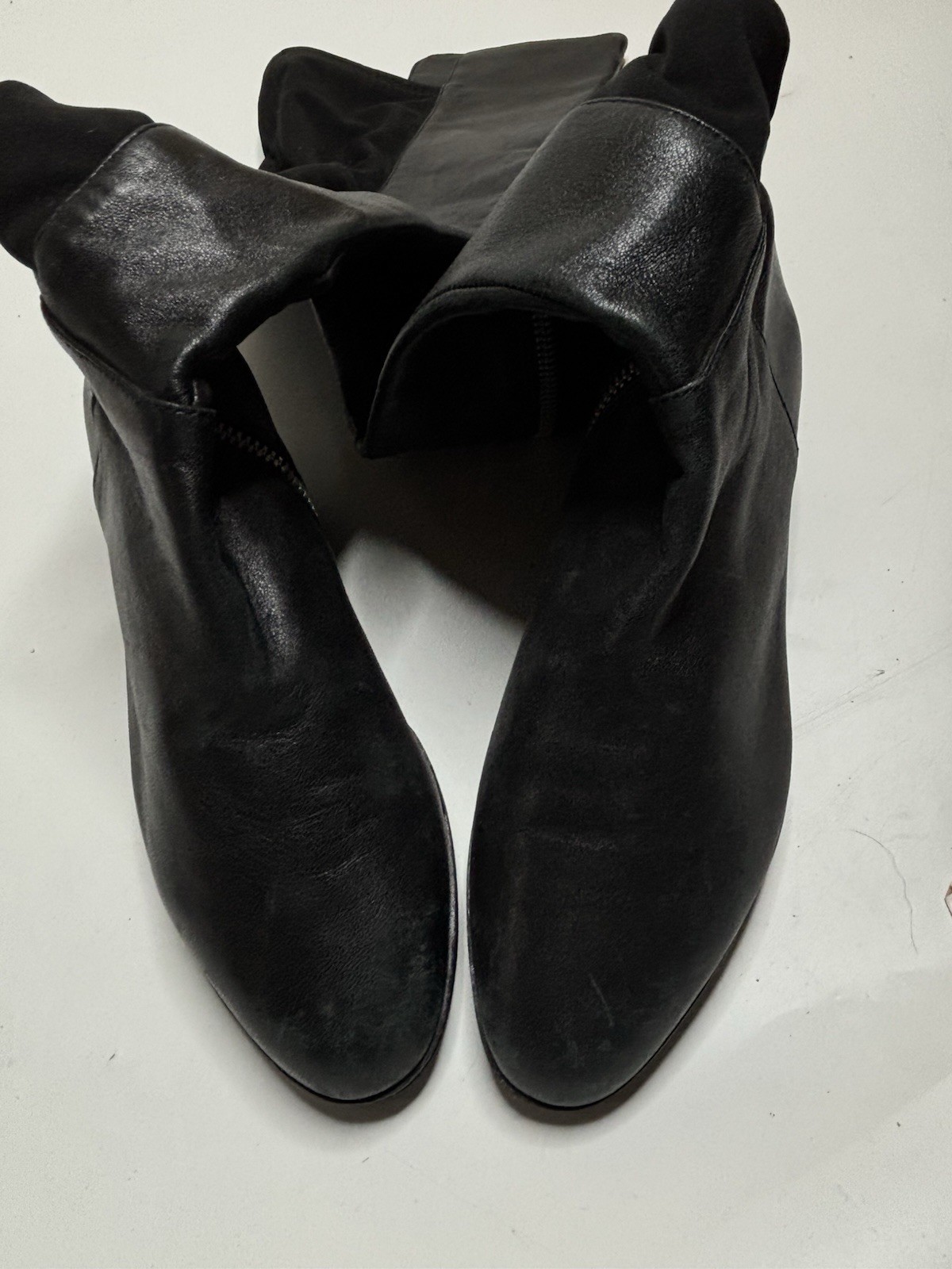 MICHAEL KORS BROMLEY 50/50 SILVER LOGO ZIPPER BOOTS WOMEN 6.5 M OLD MONEY CLASSY