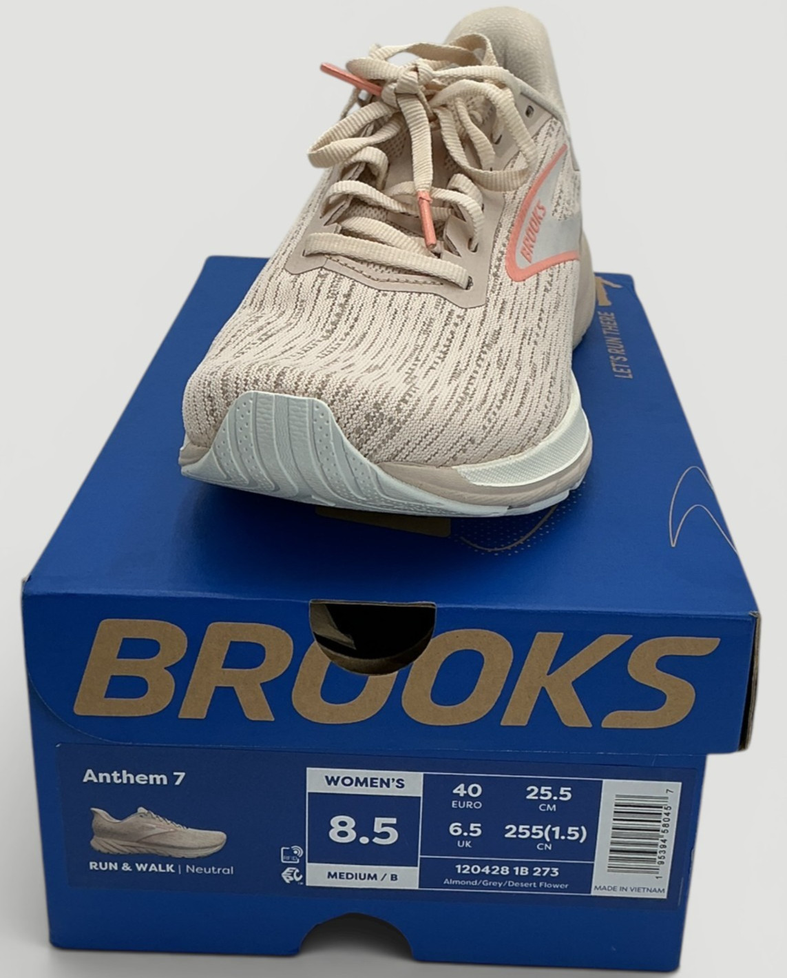 Brooks Anthem 7 Women’s Size 8.5 Almond/Grey/Desert Flower Running Shoes