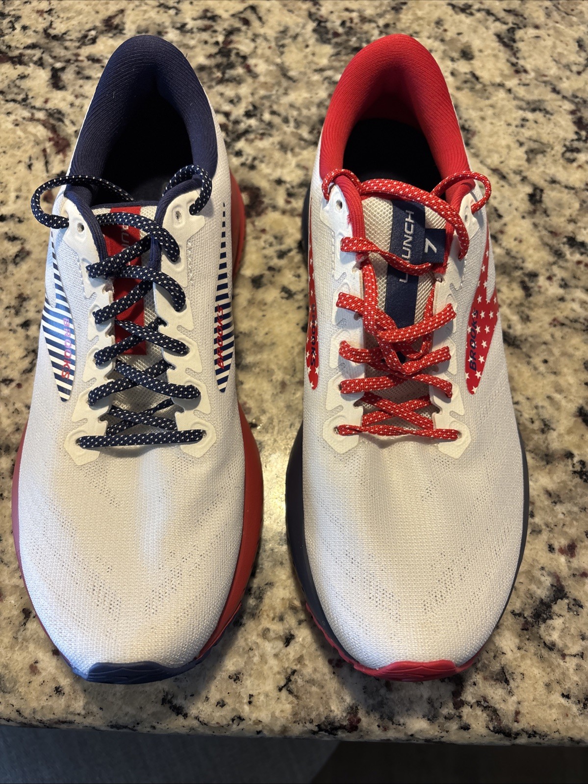 Brooks Launch 7 Womens Running Shoes America USA Stars Stripes White Size 8
