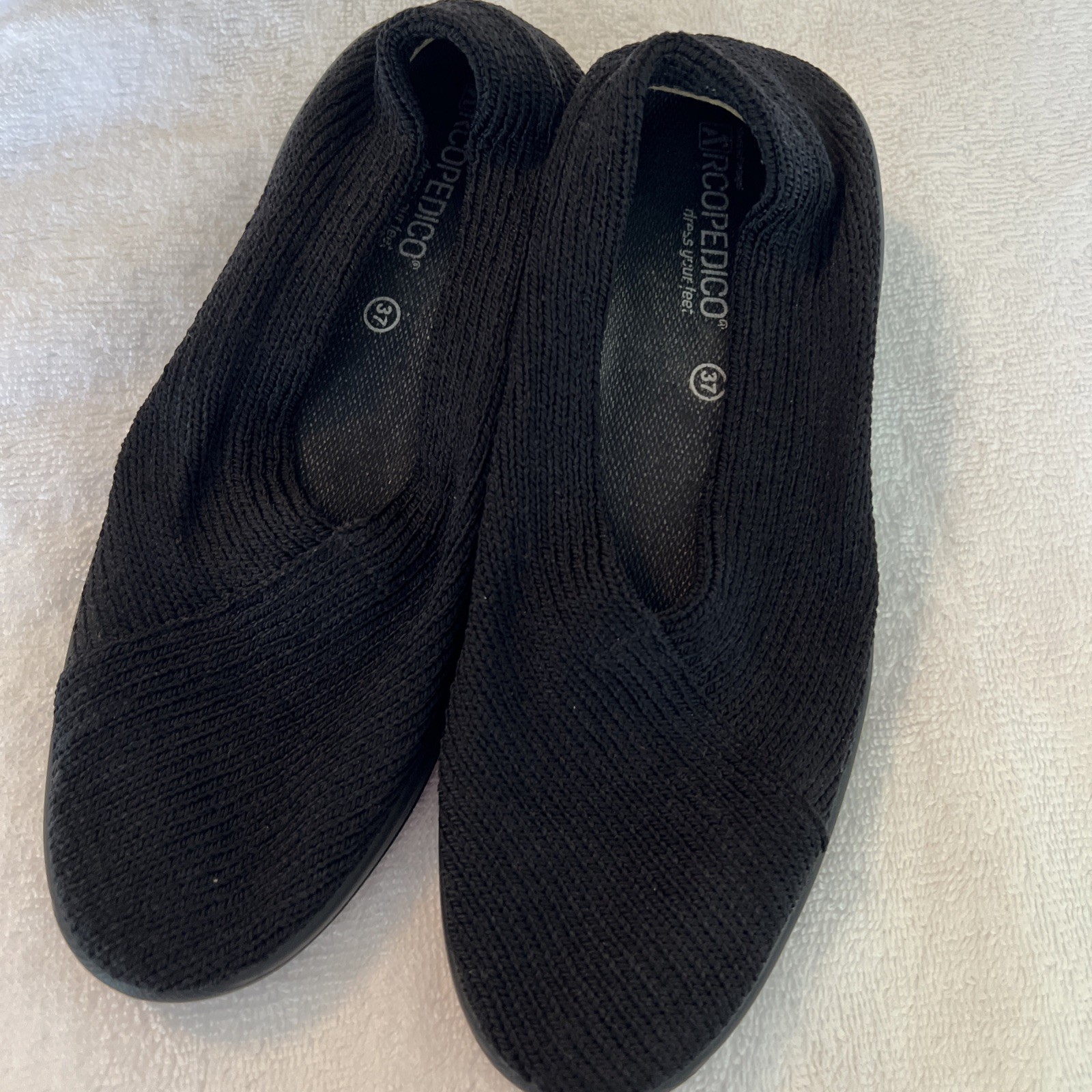 Arcopedico Mailu Sport Comfort Shoes Womens EU37 US6.5 UK4.5 Black Stretch Knit