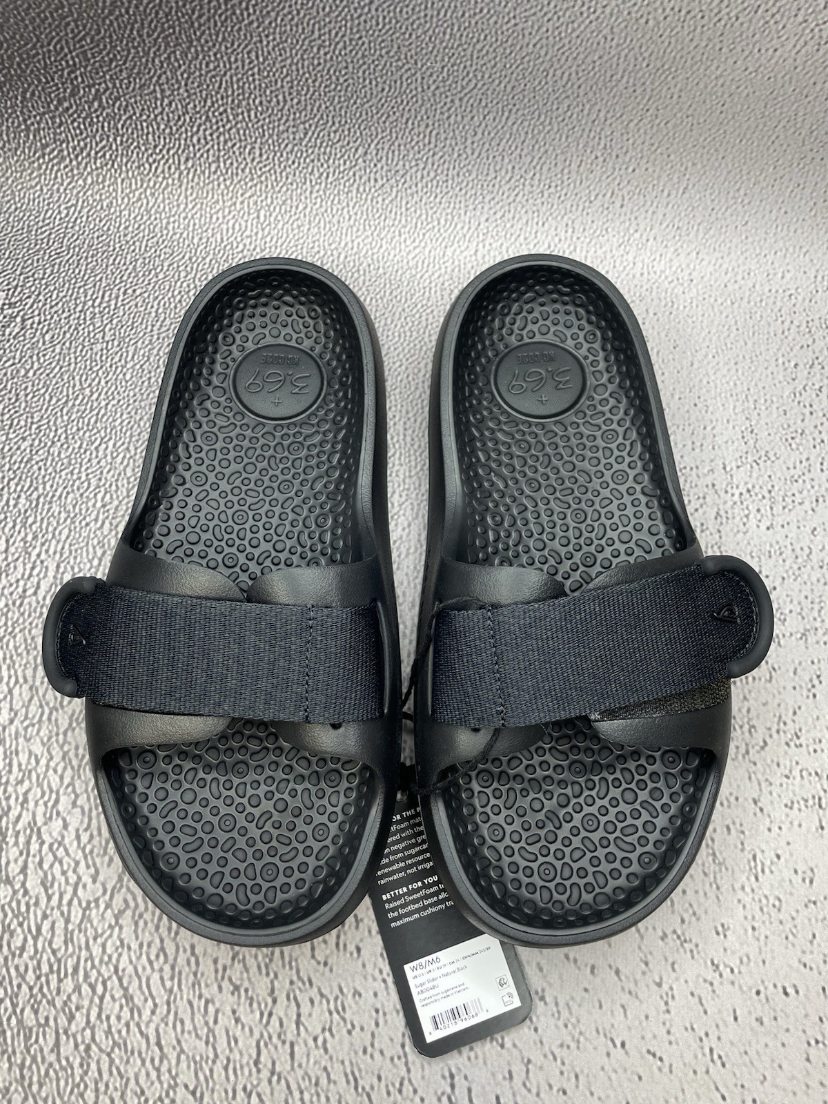 Allbirds Unisex Sugar Slide Sandals Black Eco Friendly Size W 8 M 6