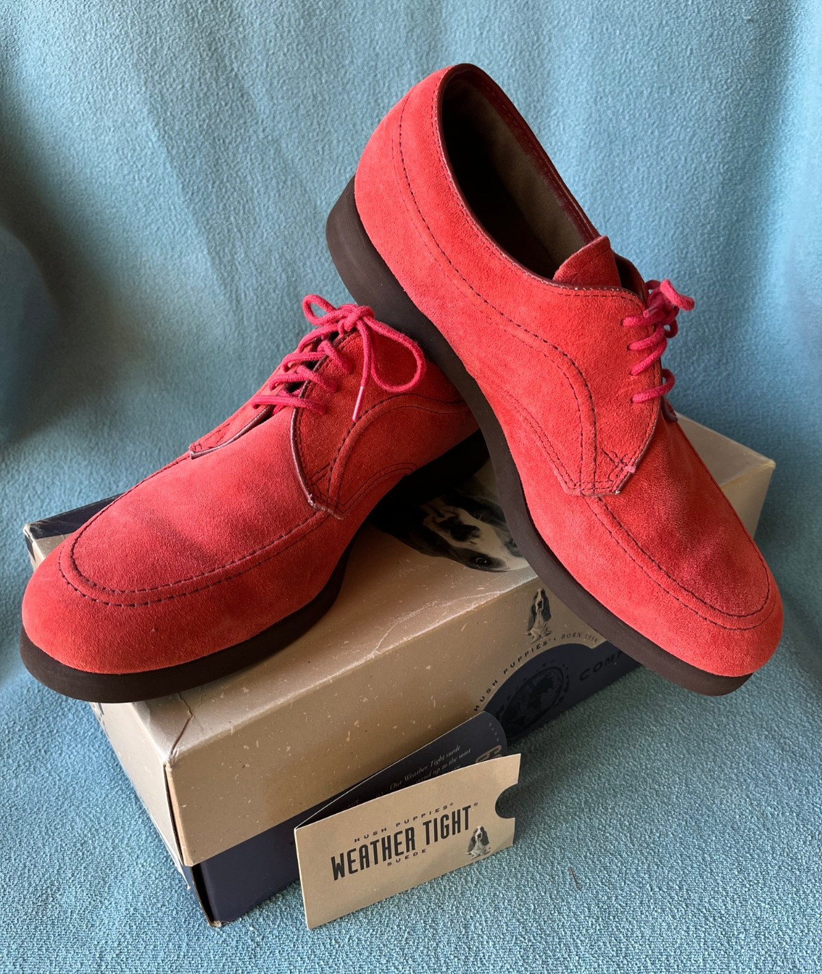 Womens Hush Puppies Wayne Eva Oxford Coral Suede 9M