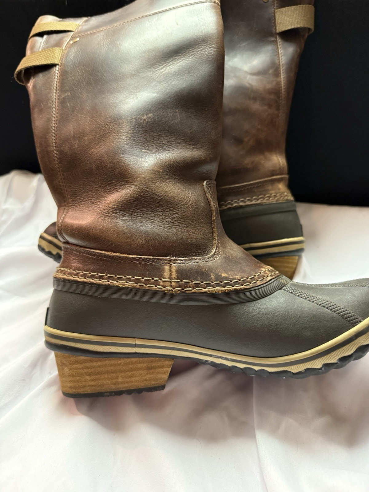 SOREL Women’s Waterproof Leather Knee High Boots Brown/Gray US 9 EU 40 UK 7