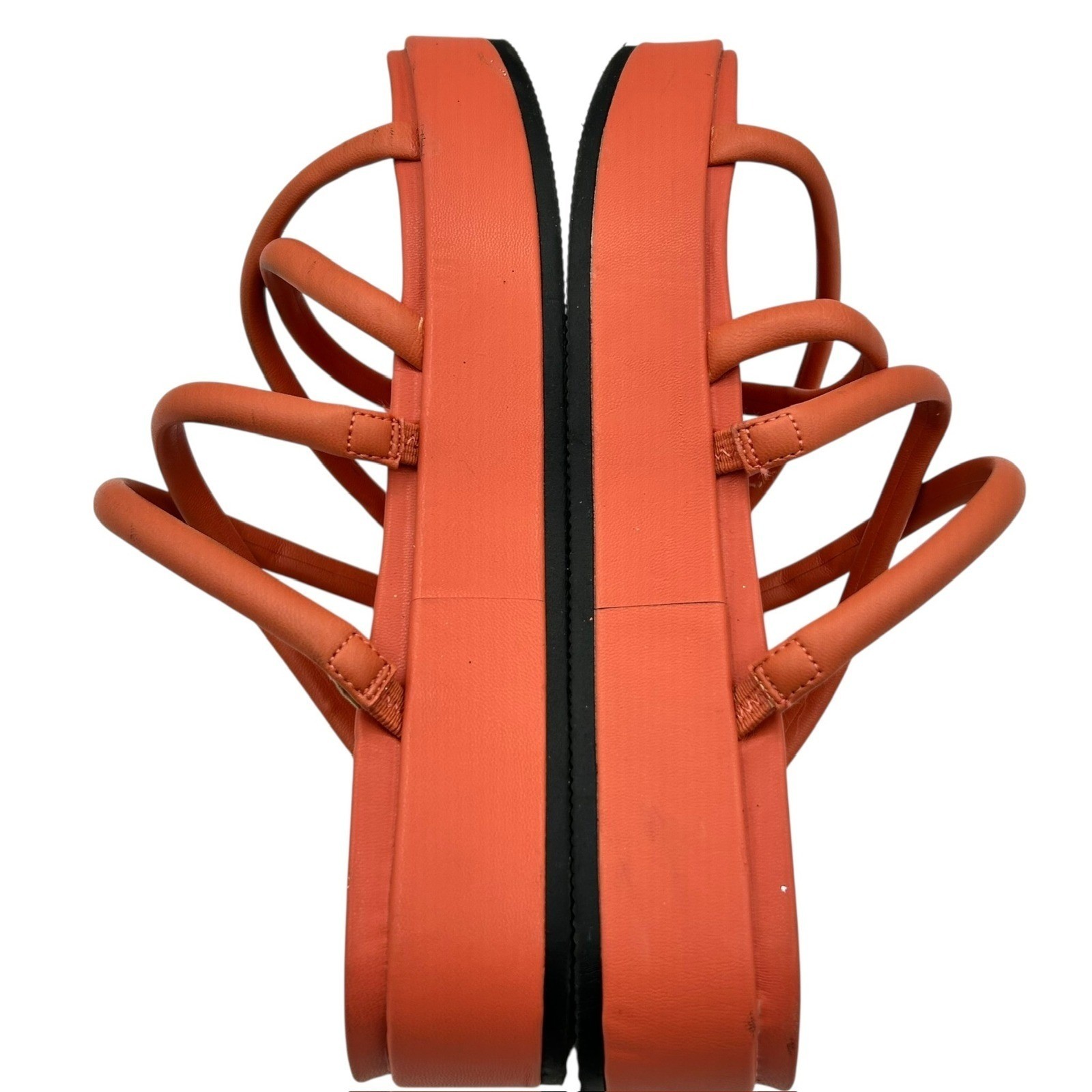 A New Day Women Orange Apricot Platform Slide Sandals Padded Straps Size 6