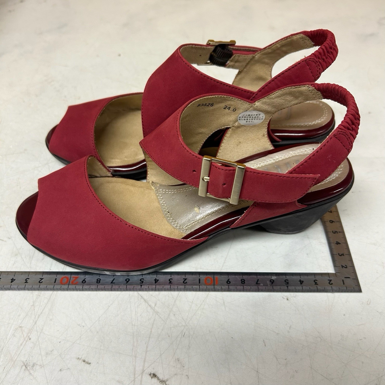 fitfit Women’s Open Toe Slingback Sandals Burgundy Size 24.0cm Comfort