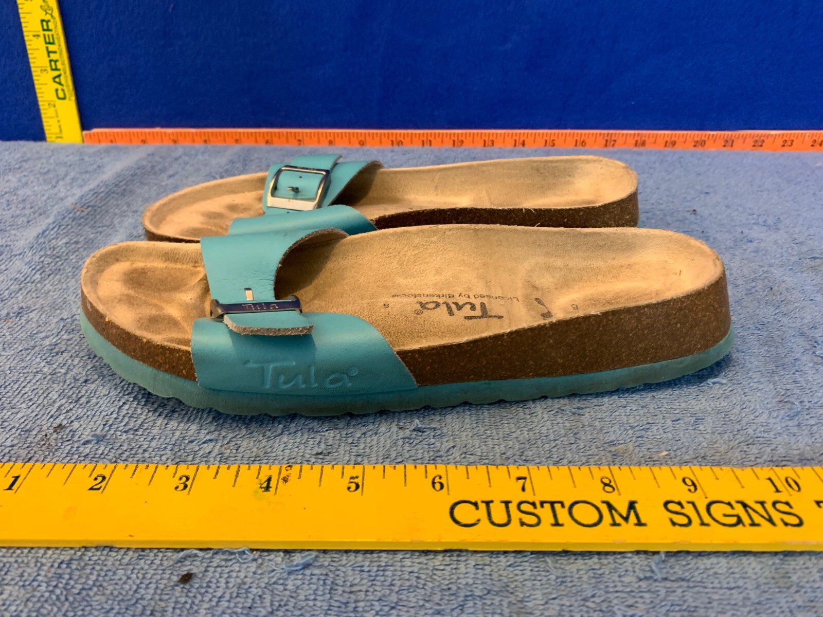 Tula By Birkenstock Madrid Slip On Sandals Slides Turquoise / Blue Size 39 us 8