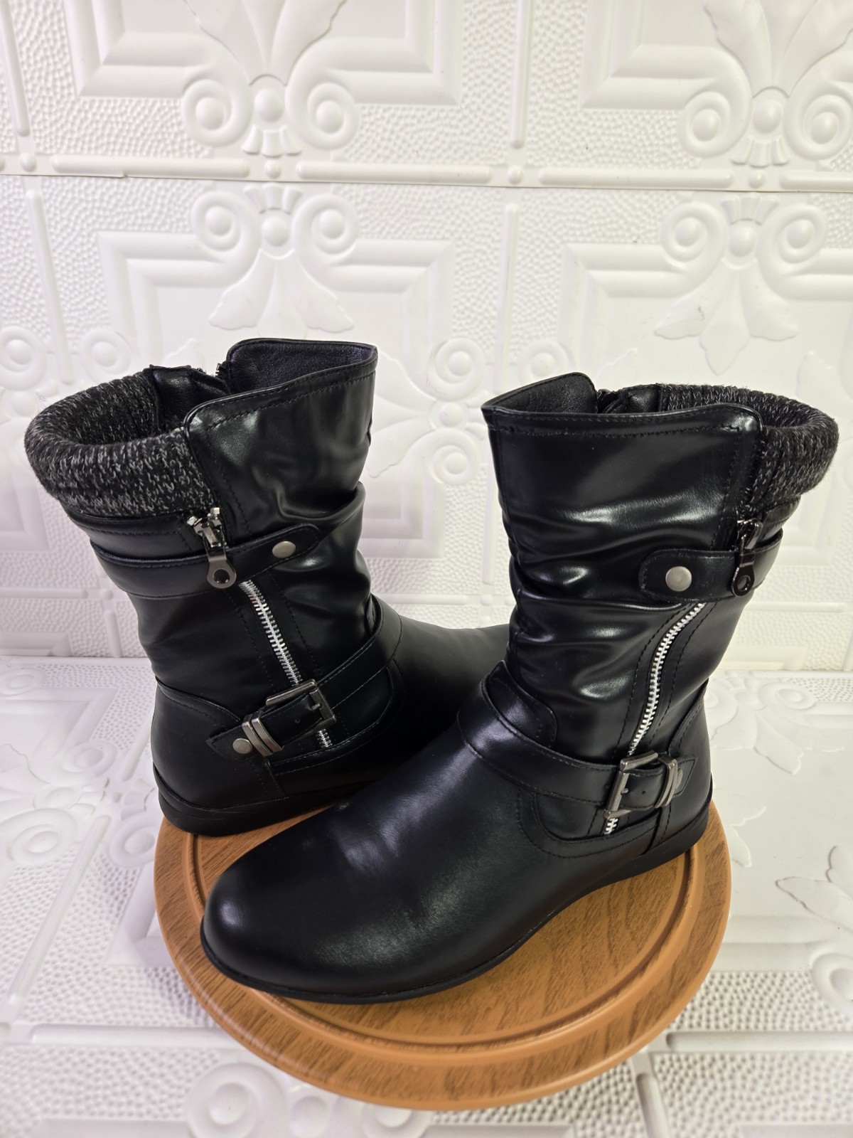 Wanderlust Phyllis Black Mid Calf Waterproof Winter Boots Women’s Size 10M