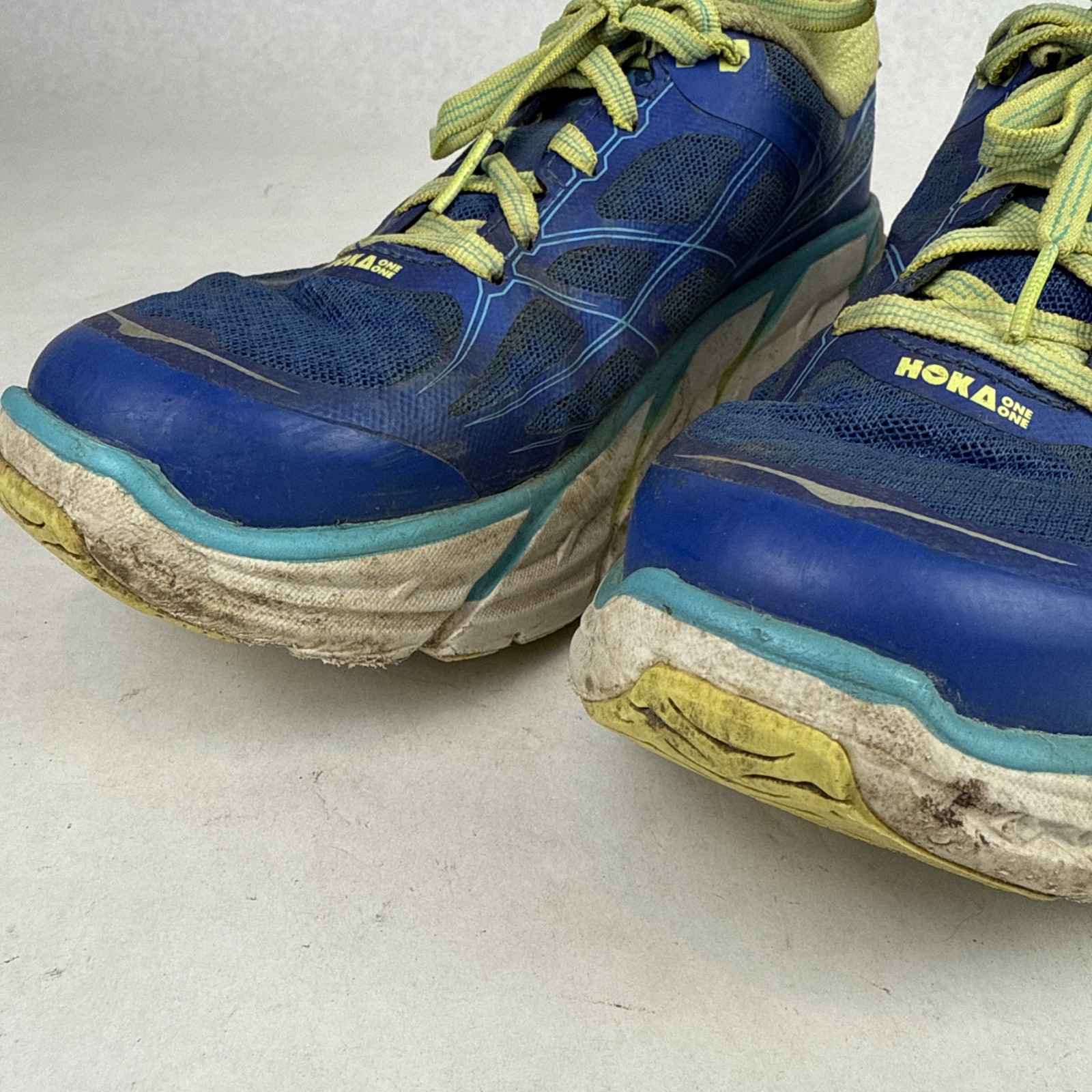 Hoka One One Clifton 2 Shoes Blue Yellow Women’s Size 7/EU 38 2/3 Road Runner Lt