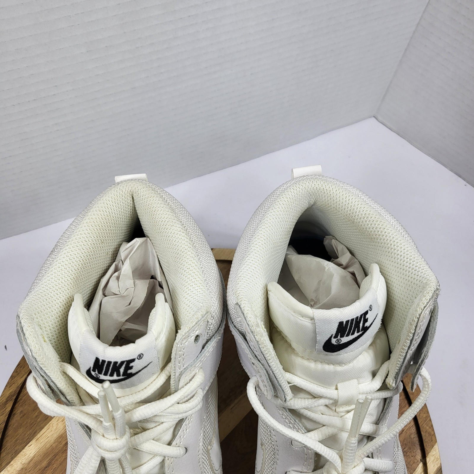 Nike Dunk High Skinny Women’s 11 Pearl White Silver Mesh 429984-105 Retro 2014