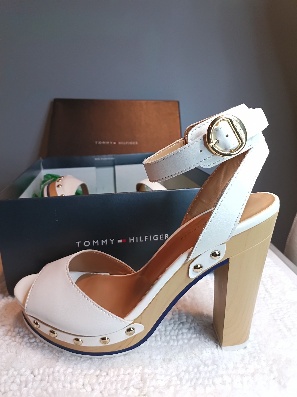 Platform High Heels TOMMY HILFIGER WHITE 8M Women