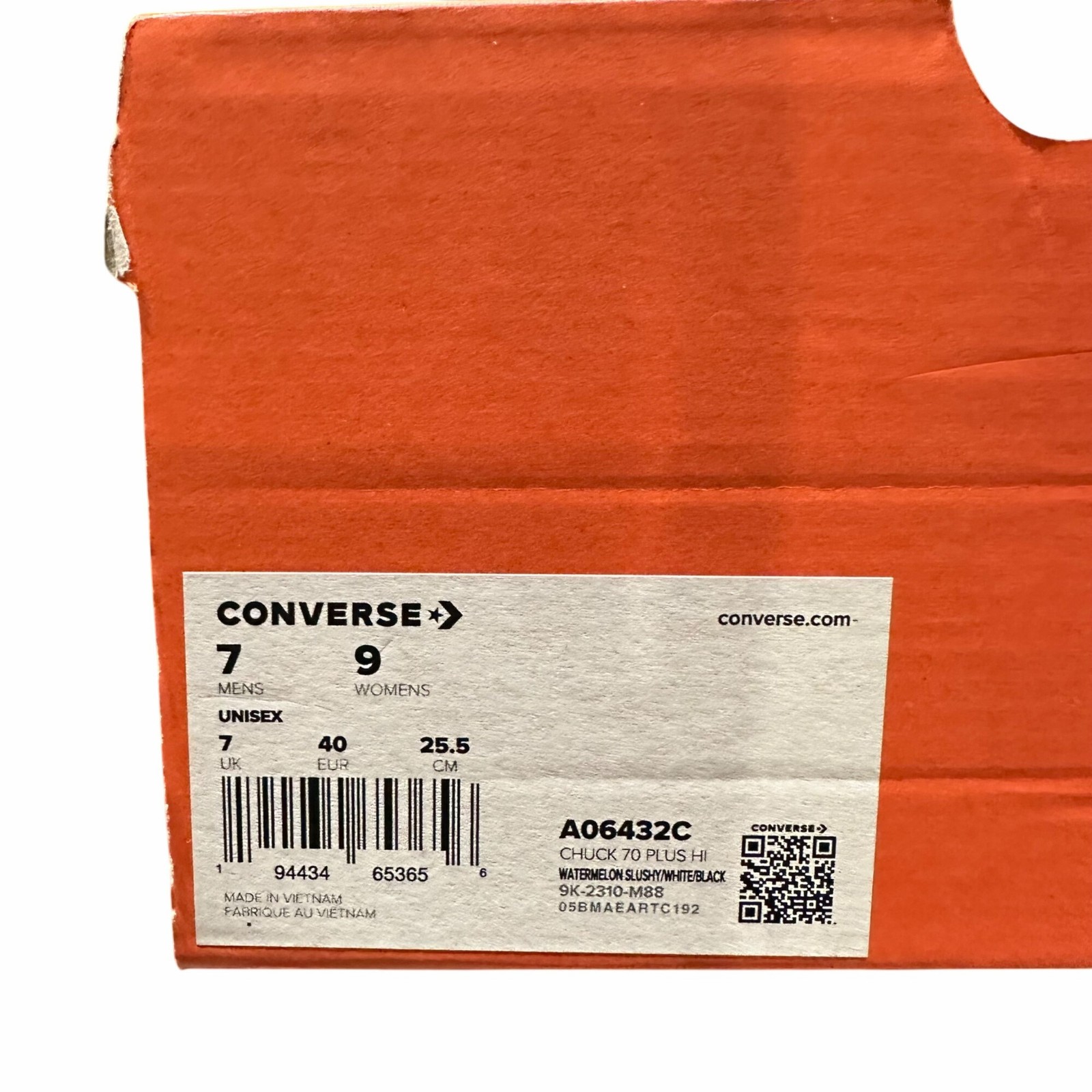 ❤️Converse Chuck 70 Plus Hi Top Platform Sz 9 Women Shoes Orange Sneaker A06432C
