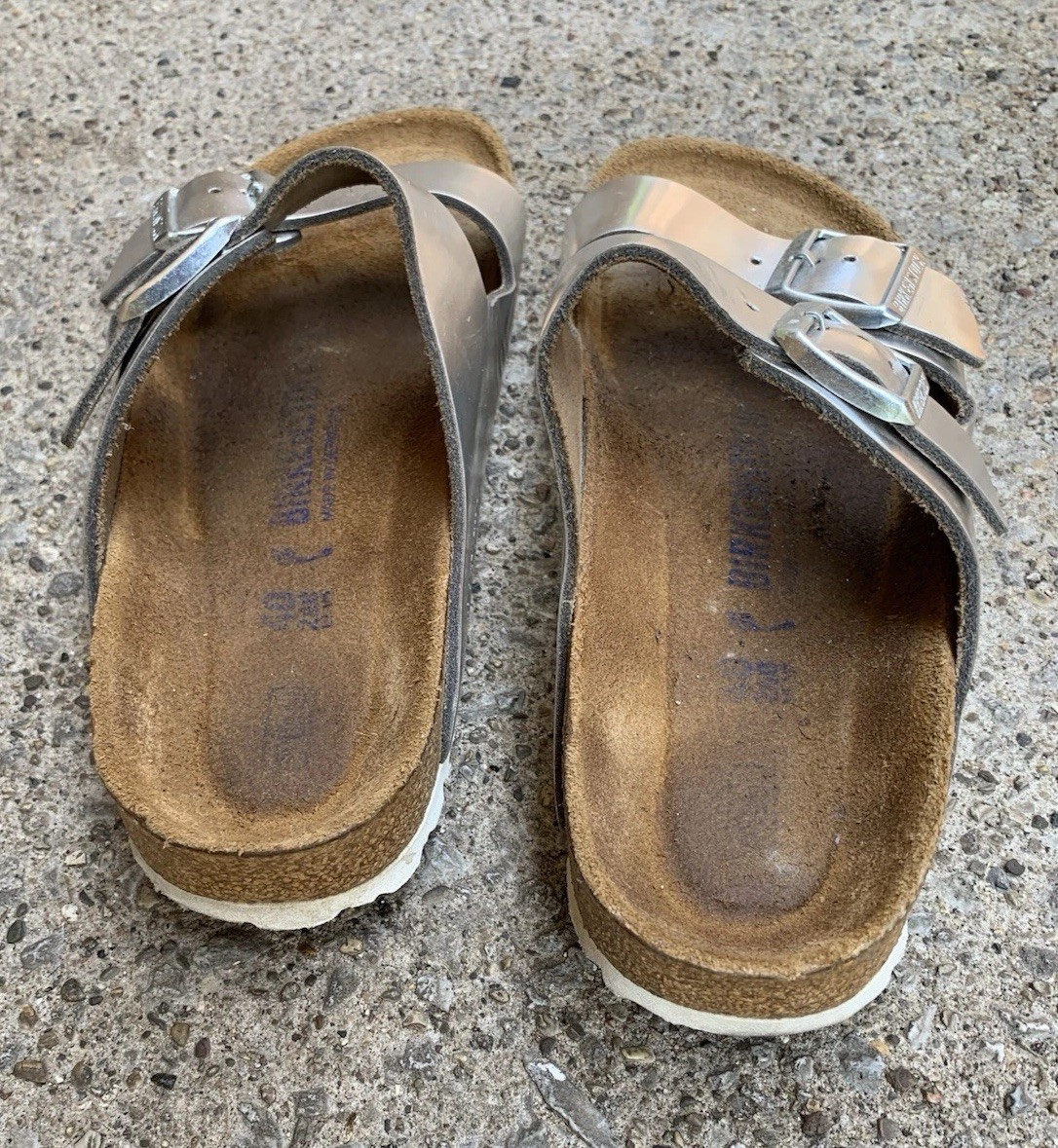 Birkenstock Arizona Women’s Sandals Eva Silver Buckle 40 / US 9