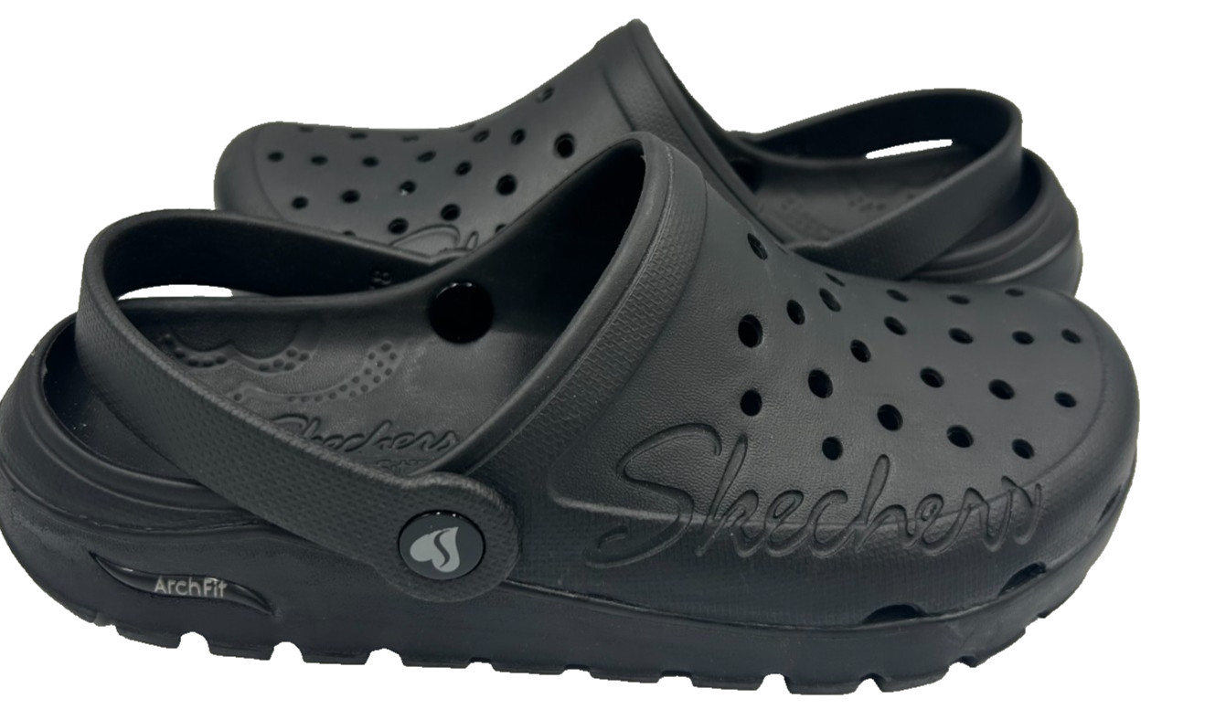 Skechers Women’s Foamies Footsteps Pure Joy Slip On Clogs Black Size:7.5 81E