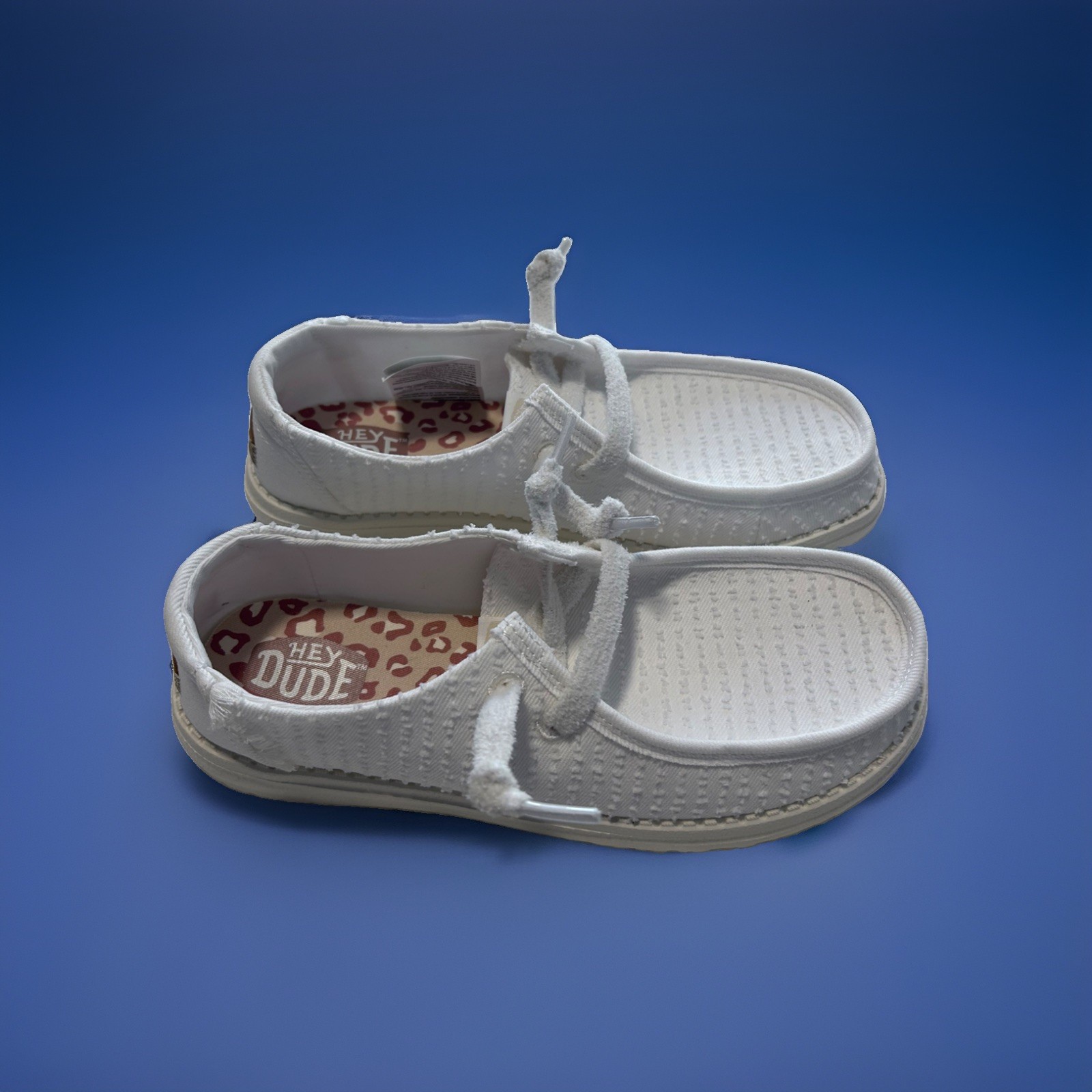 Hey Dude Women’s Wendy Frayed Canvas Snow White 2026 New Without Tags