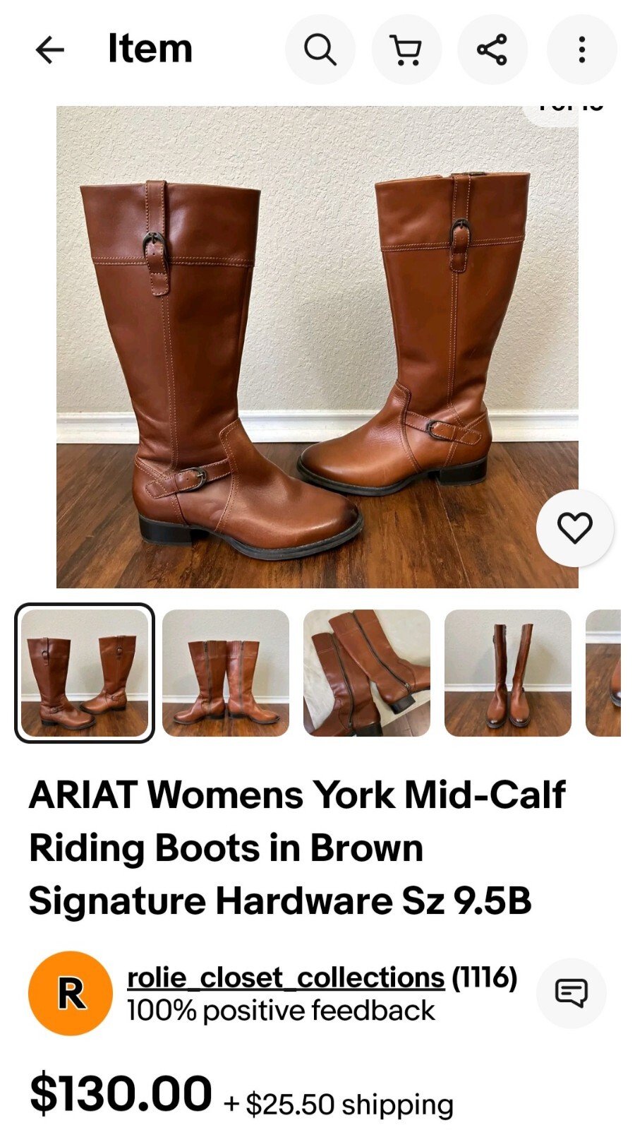 ARIAT Tall Riding Brown Leather Zip Distressed Boots 10005045 Size EU 40 / US 9B