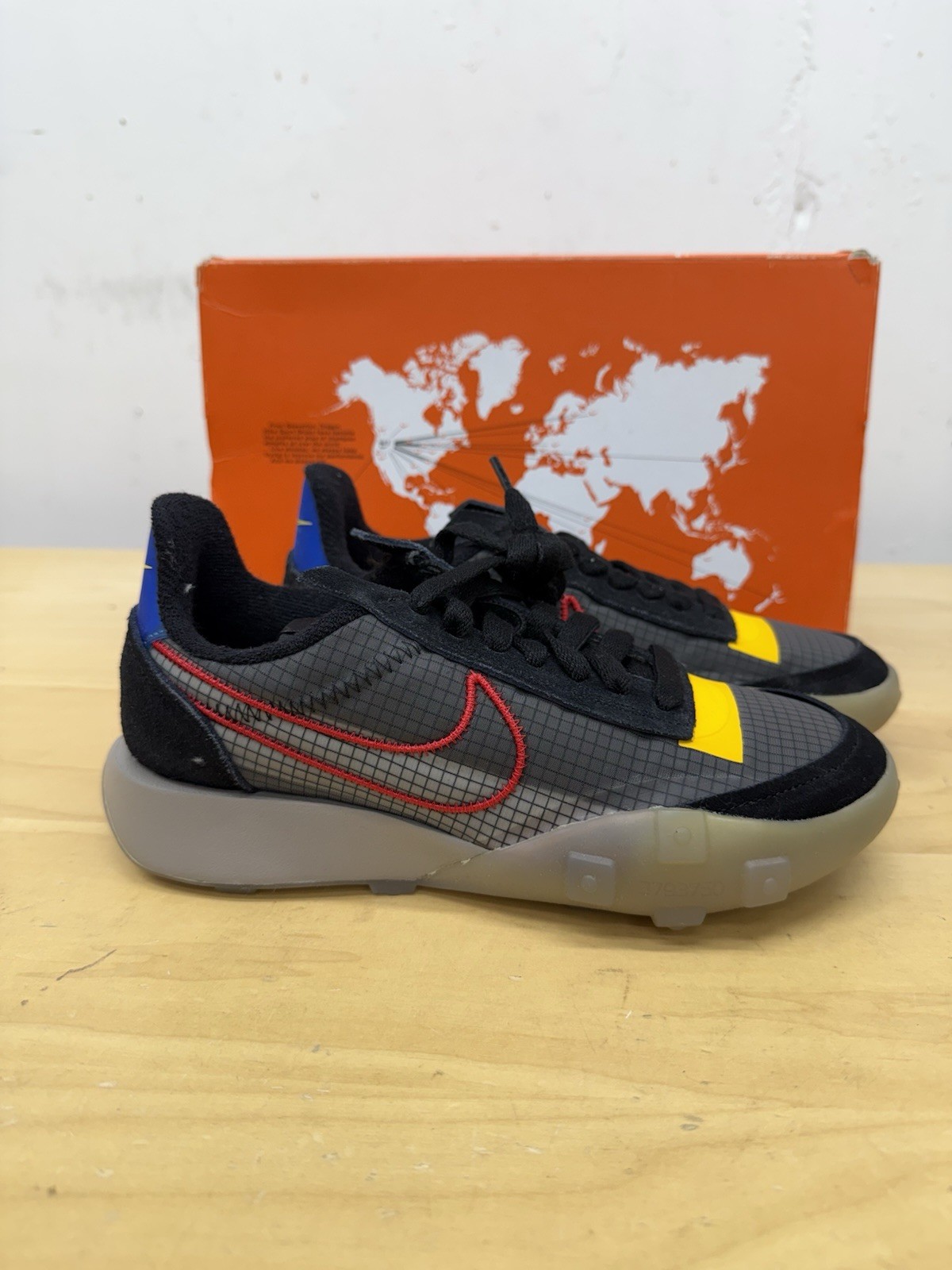 Nike Waffle Racer 2X Women’s Size 5.5 Black University Red CK6647‑002 NEW