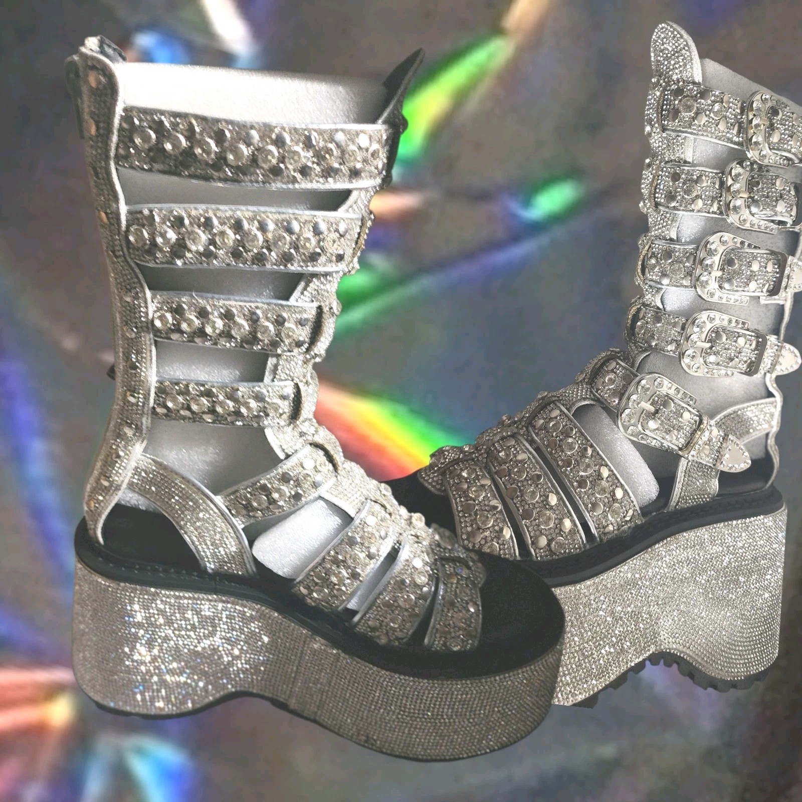 Platform Sandals Size 5M, Club, Doll’s Kill Platform Western Bling Gladiators