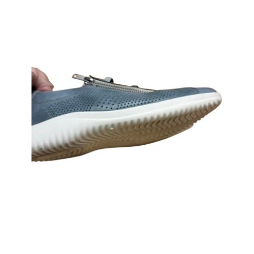 «Remonte» Paris Leather Side Zip Perforated Fashion Sneakers Blue Sz 39(7) Prep