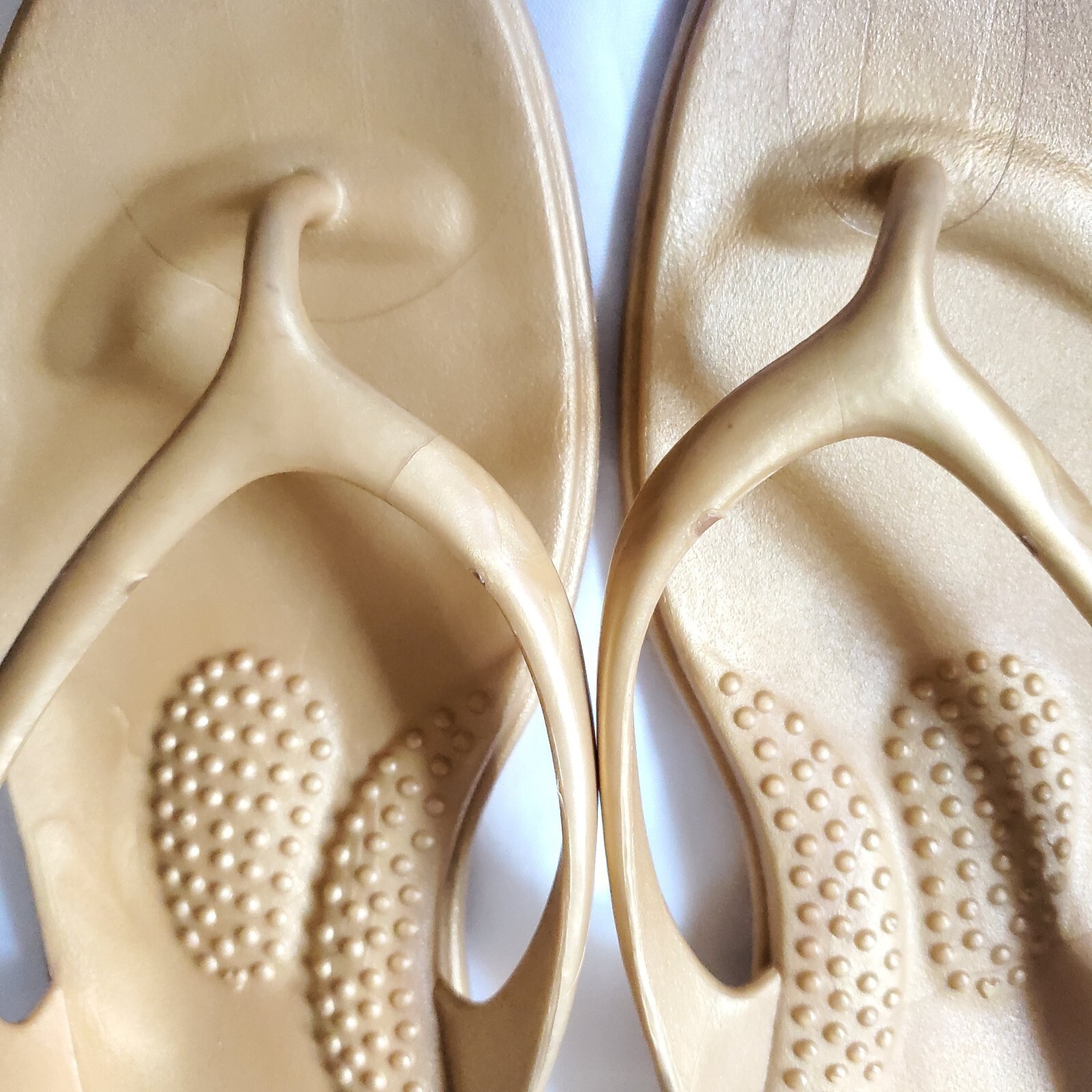 Oka B Flip Flops Sandals Women’s L 10-11 Golden Tan Made In USA Beach Pool