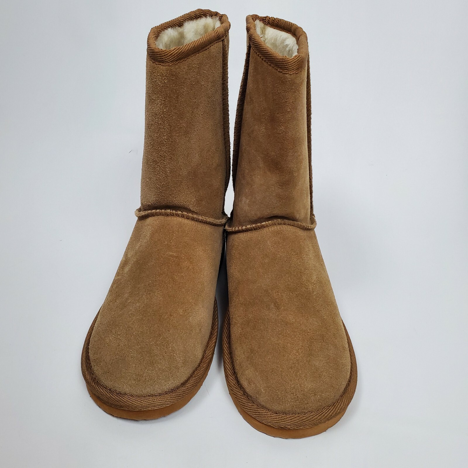 NINE WEST Women’s Suede Leather Upper Boots Fox Fur Hickory/Light Brown Size 6