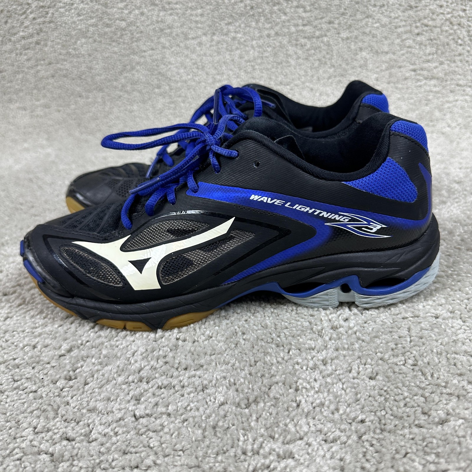 Mizuno Wave Lightning Z3 Shoes Womens Size 9.5 Black Blue Volleyball V1GC170020