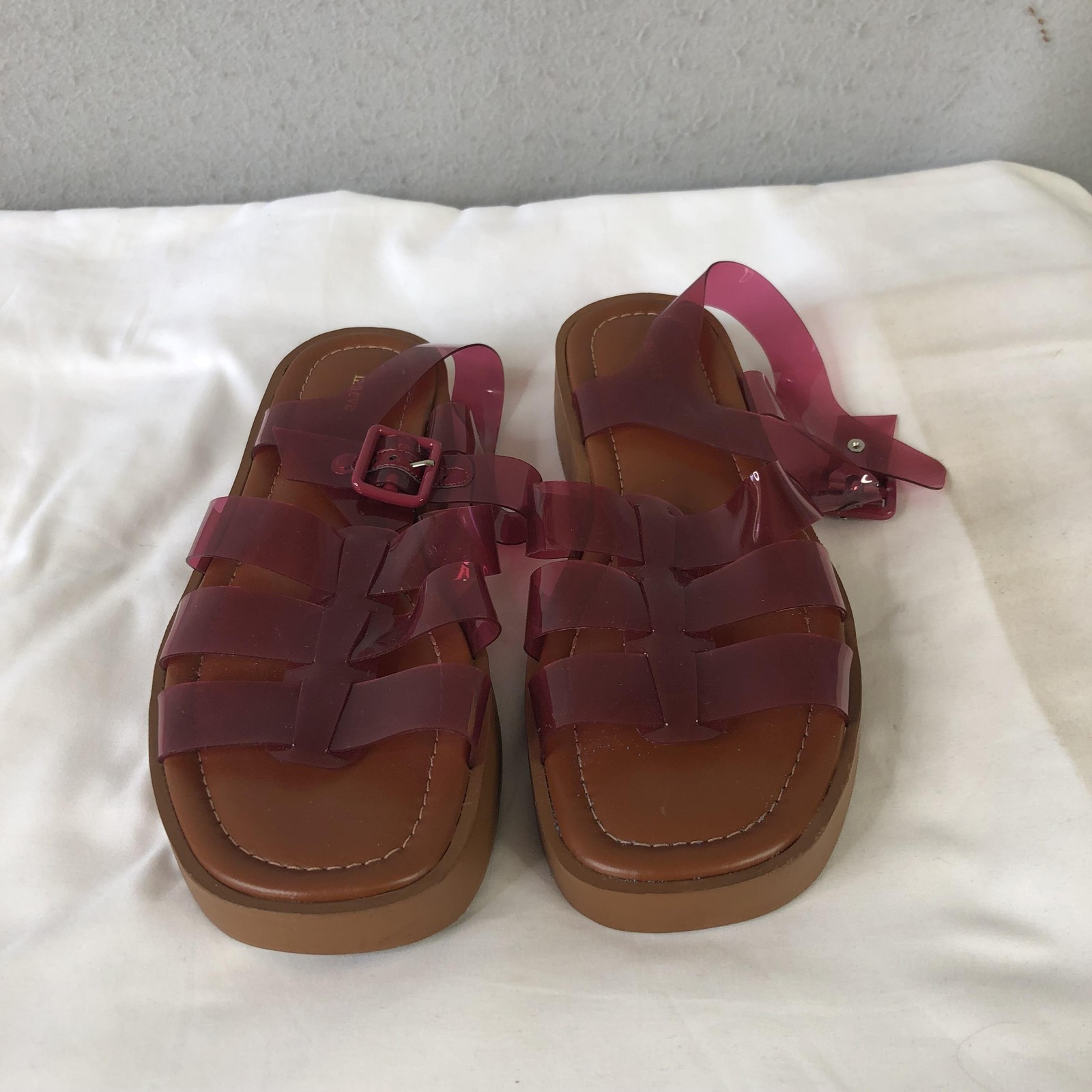 Maeve Shoes Womens Size 8.5 Pink Jelly Strappy Platform Sandals Fishermen Beach