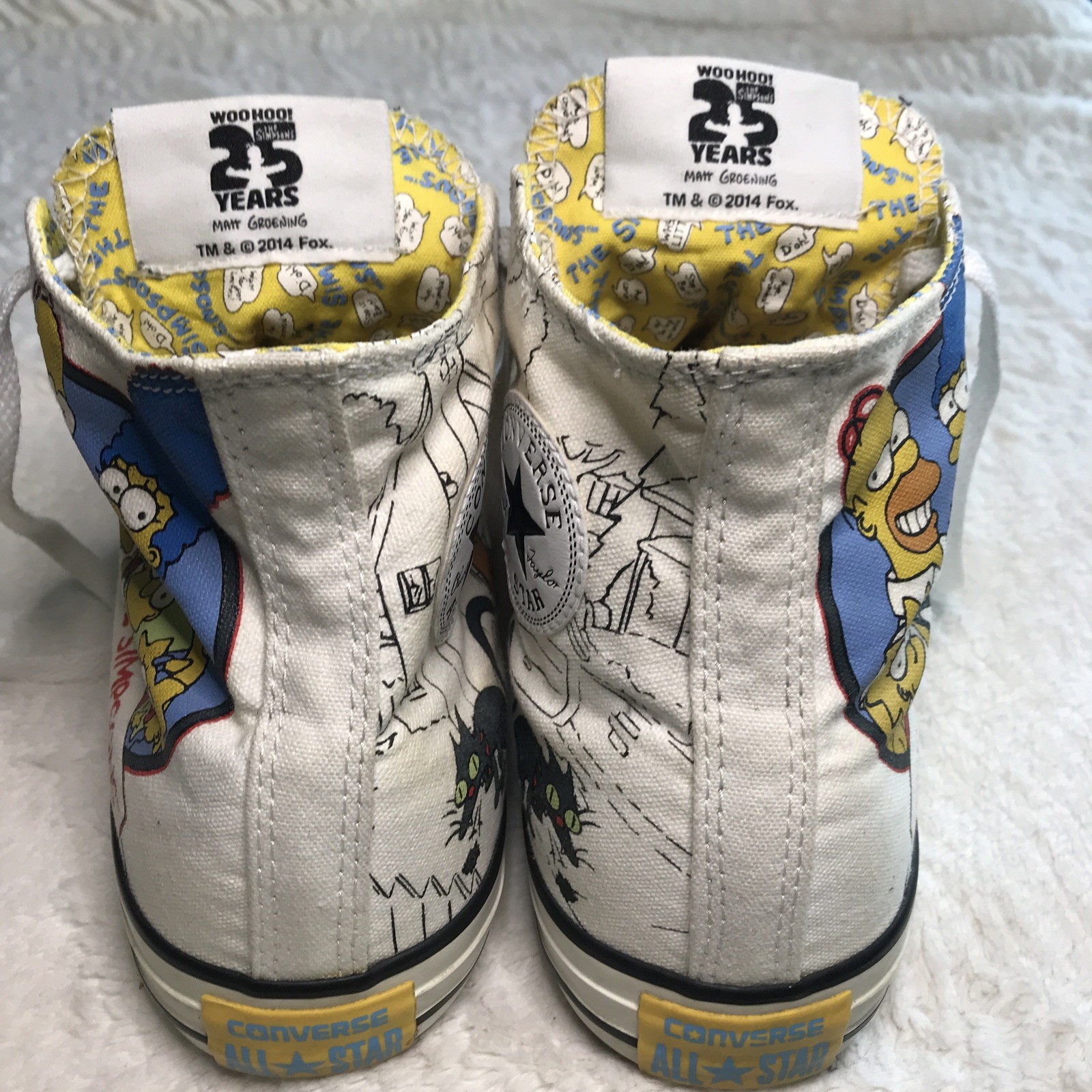 Converse All Star Simpsons 25th Anniversary High Tops Sneaker Shoes Vintage 2014