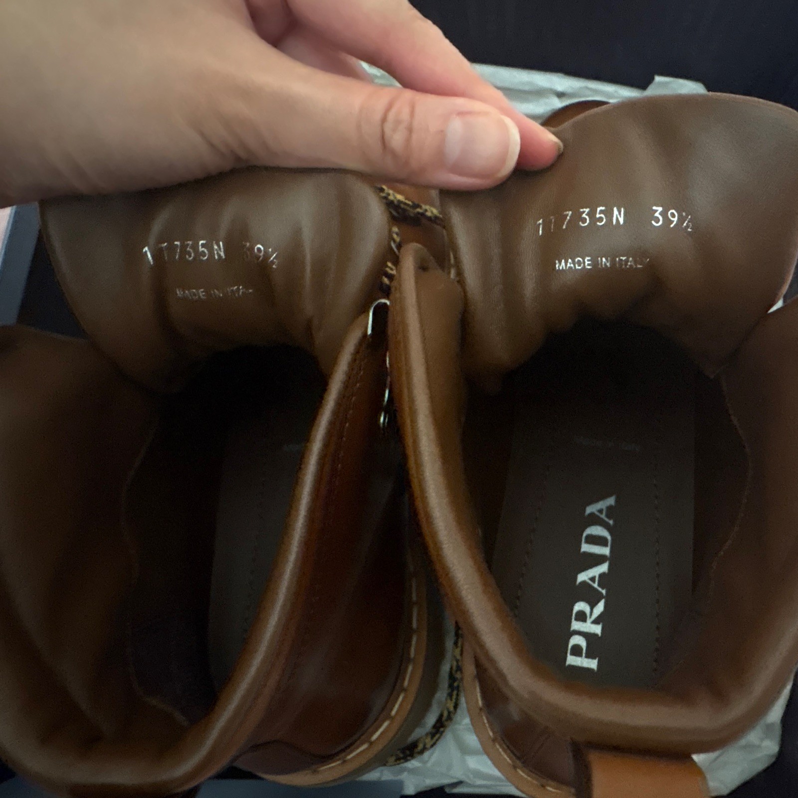 Brand new Prada Brown Leather St Moritz Hiking Boots size 39.5