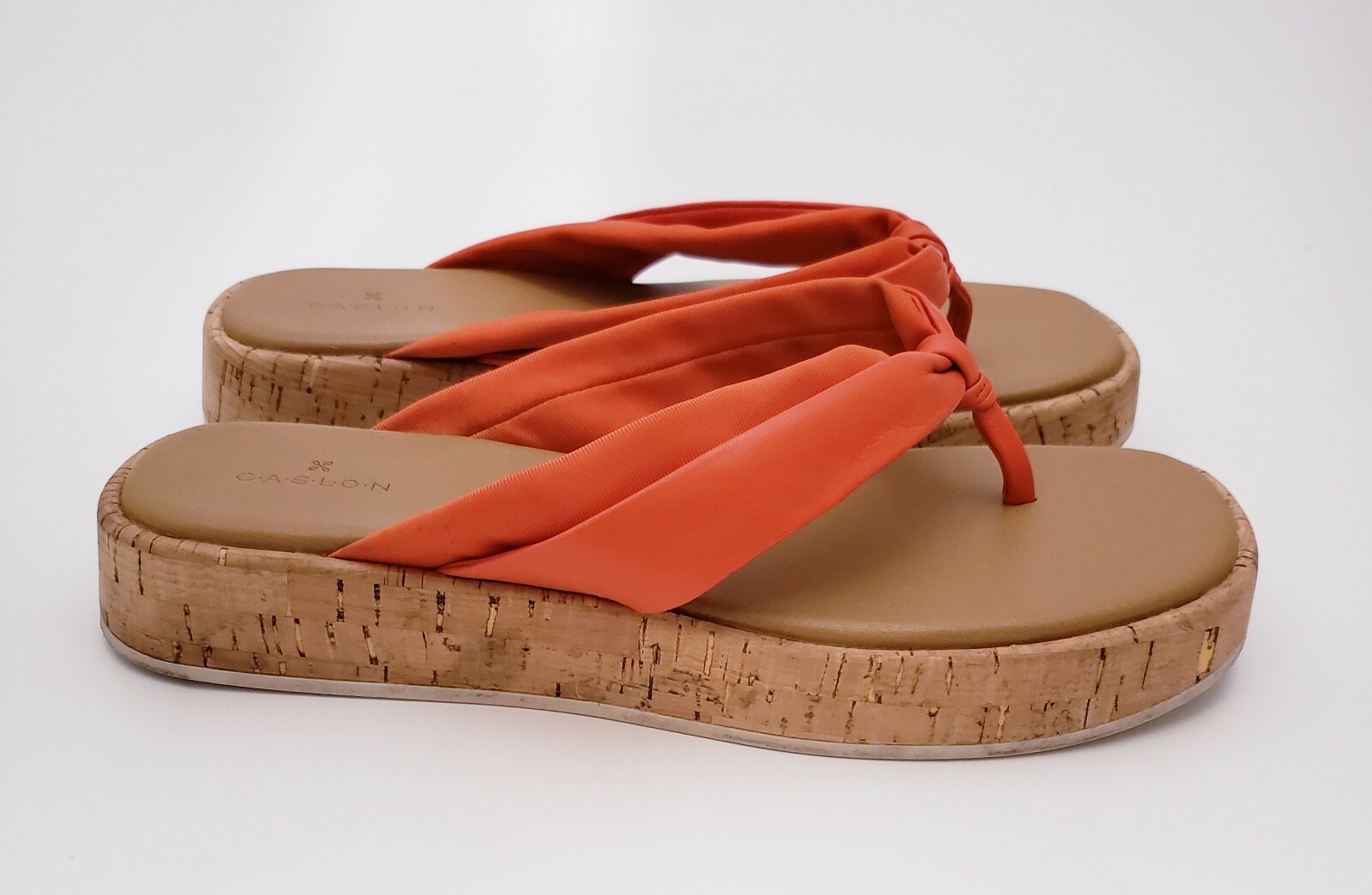 Caslon Lea Platform Sandal Flip Flop Size 10 Leather Coral Comfort Summer Shoes