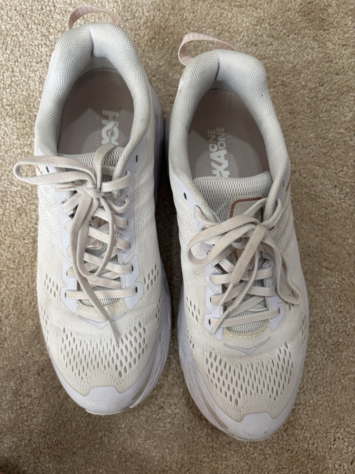 Hoka One One Women’s Clifton 6 White Running Shoes Size 8