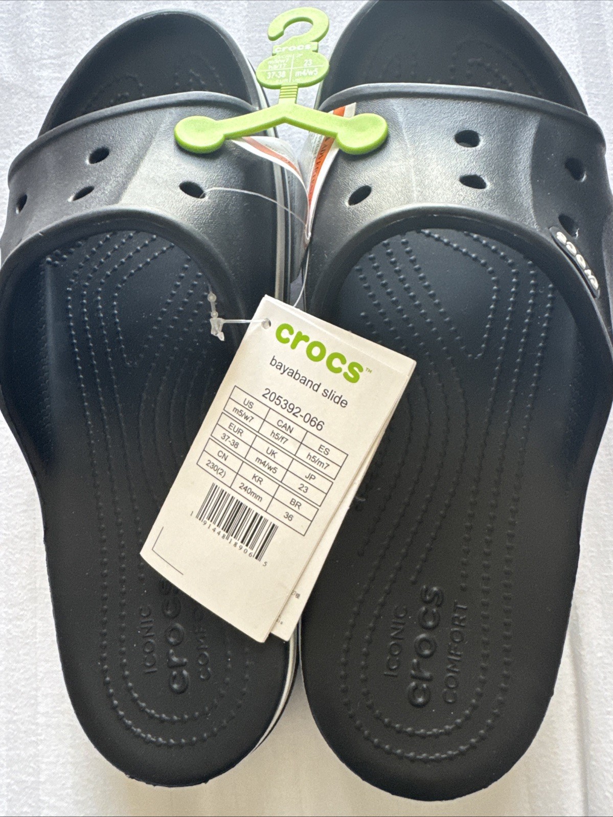 NWT Crocs bayaband Iconic Comfort Black Unisex Lightweight Size M5/W7