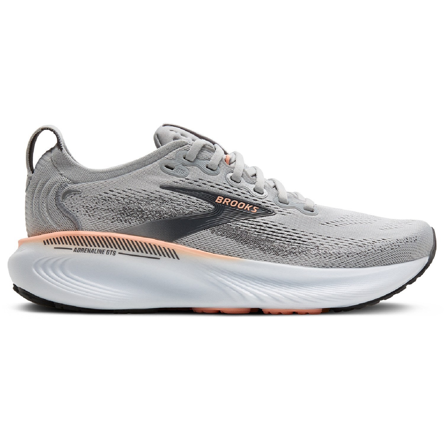 Brooks Women’s Adrenaline GTS 25 Road-Running Shoes Grey/Blackened Pearl/Coral