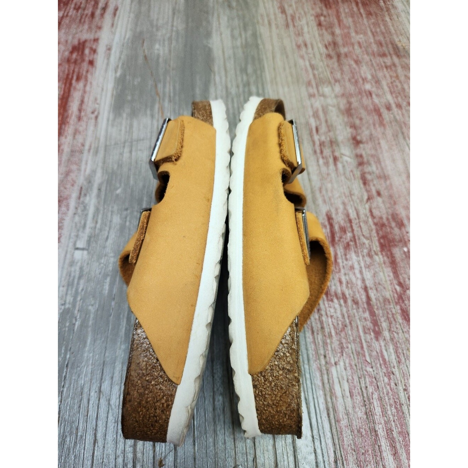 Birkenstock Arizona Soft Footbed sandals in apricot Orange Sherbet Color