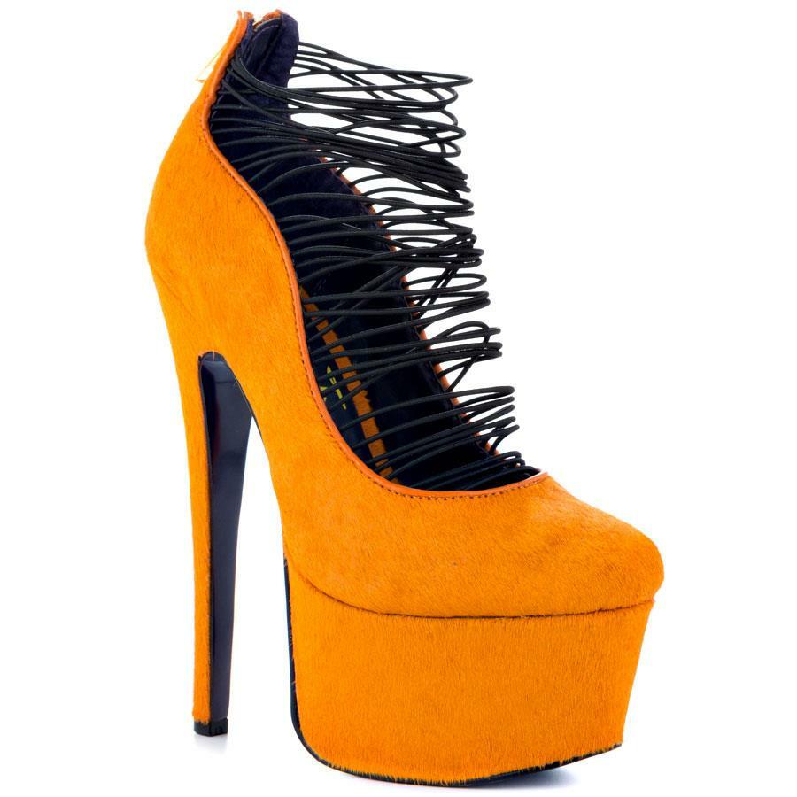 NEW London Trash «Ceres» – WAS $170! – Orange Stiletto, 6.5″ heel, 2″ platform