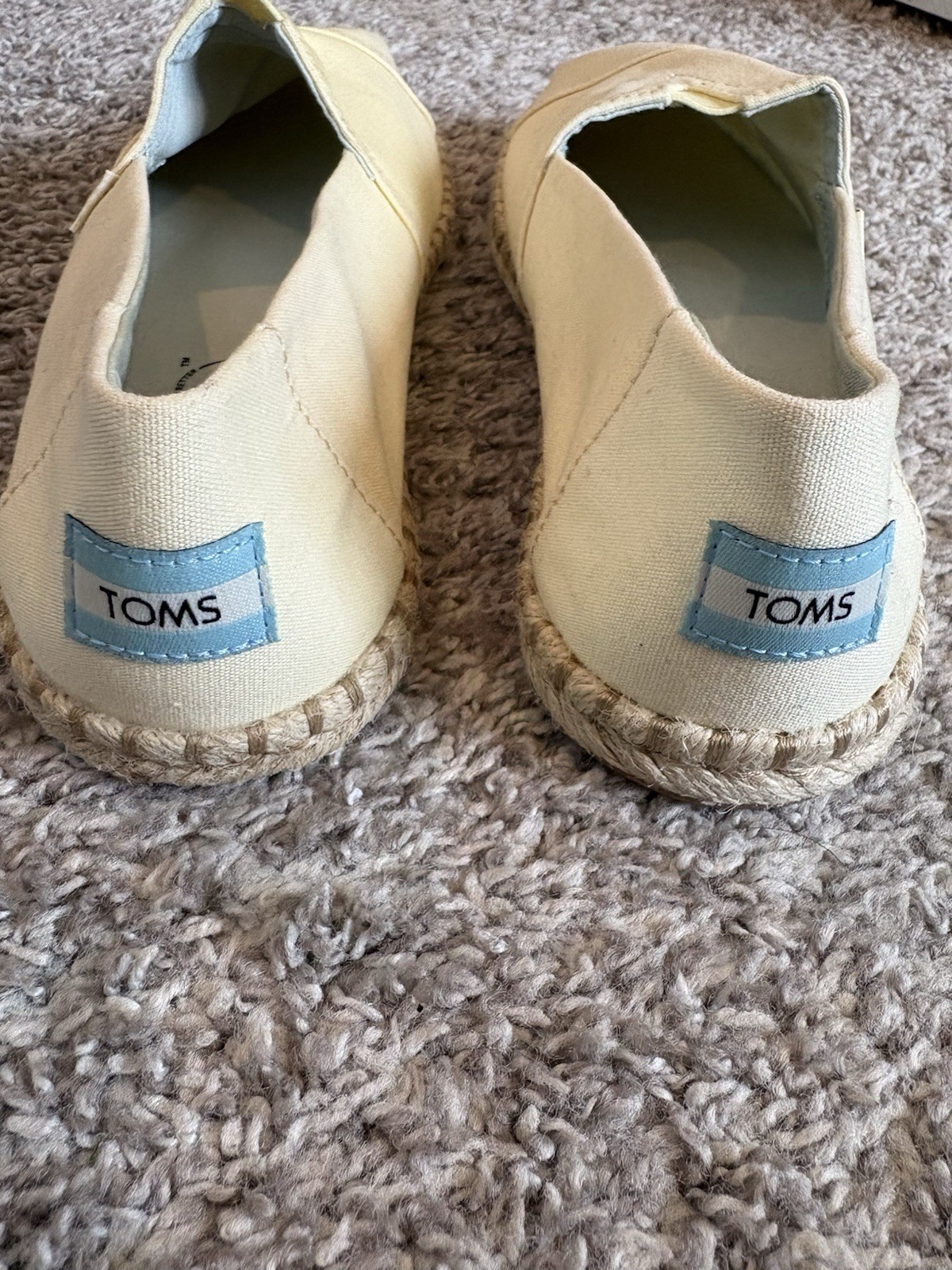 TOMS Light Yellow Canvas Slip-On Espadrilles