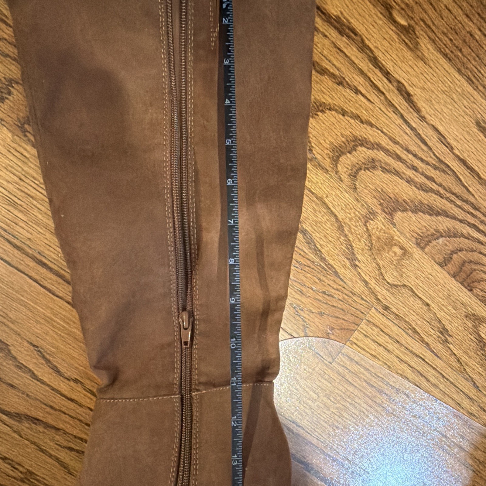 Unisa Women’s Brown Textile Knee-High Pointed Toe Stiletto Zip Boots 8.5M