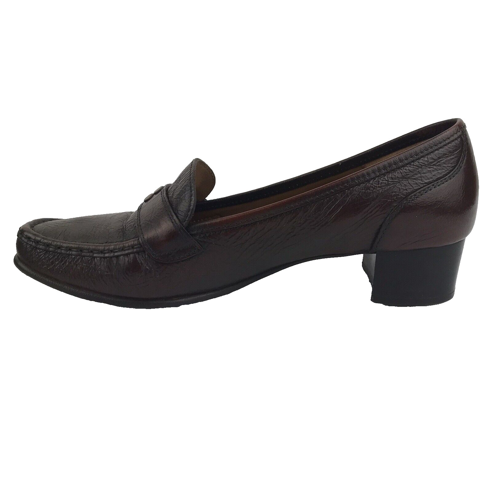 SIOUX Germany Loafers Block Heel Brown Leather Square Toe Women’s Size 5.5 UK