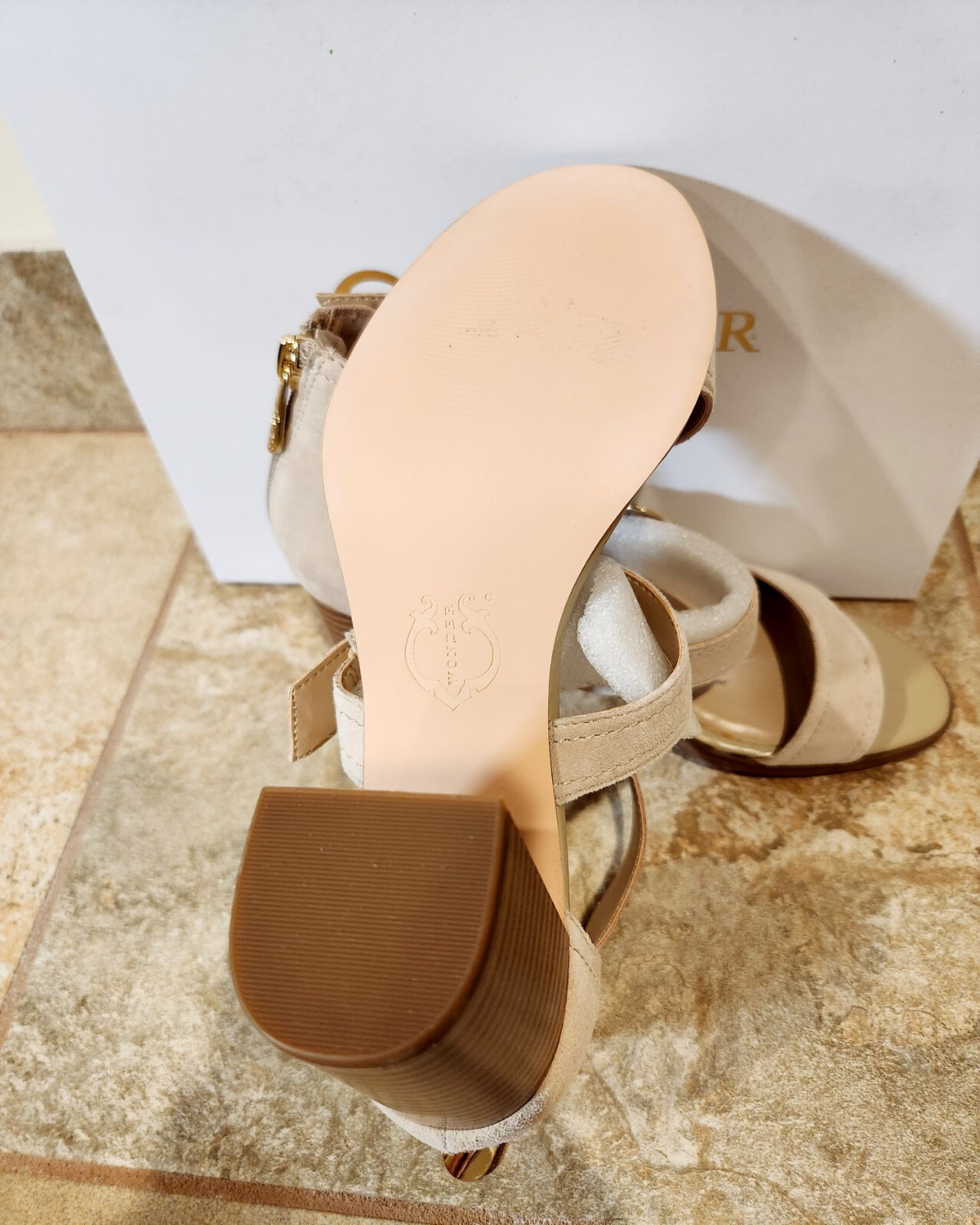 C. Wonder | Maya Women’s Beige Suede 3.5″ Heels Sandals Size 7.5 M | NEW! 💖✨️