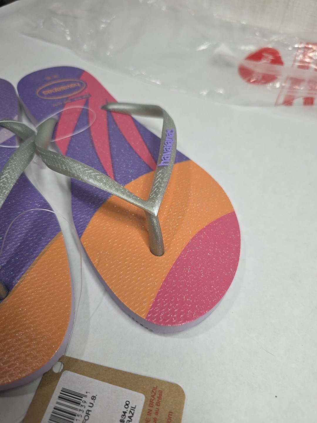 Havaianas Women’s Slim Palette Glow Flip Flop Sandals Quiet Lilac W 9/10 New