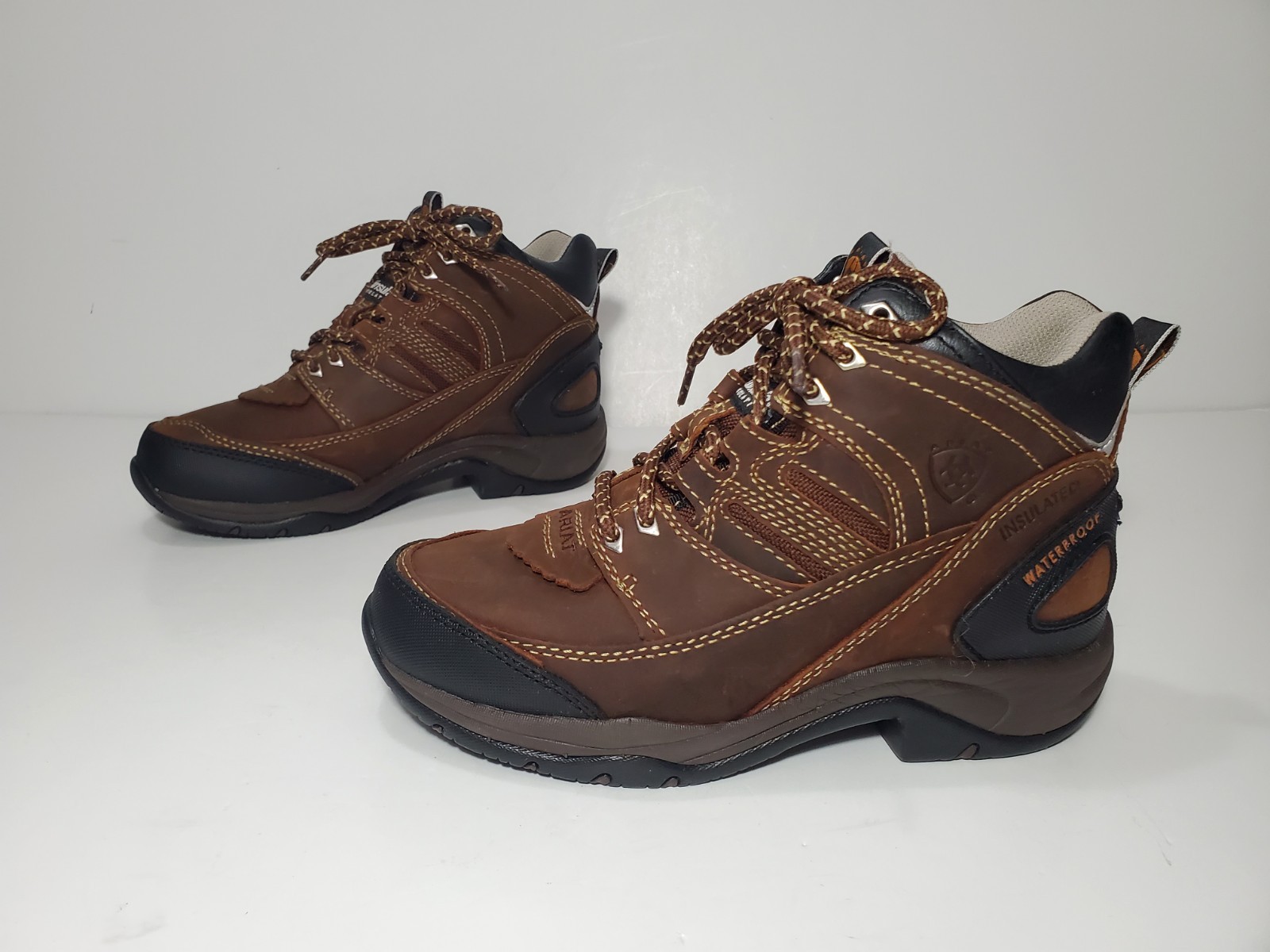 Ariat Terrain Waterproof Boots Womens 6.5 Copper Leather Hiking Endurance Riding