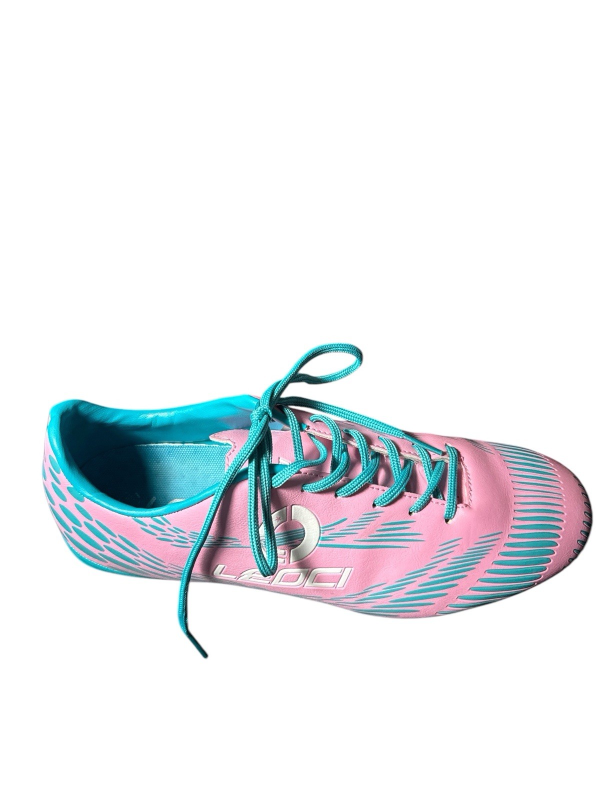 LEOCI Pink Blue Firm Ground Soccer Cleats EU42/Woman’s Size 10/ Men’s Size 8.5
