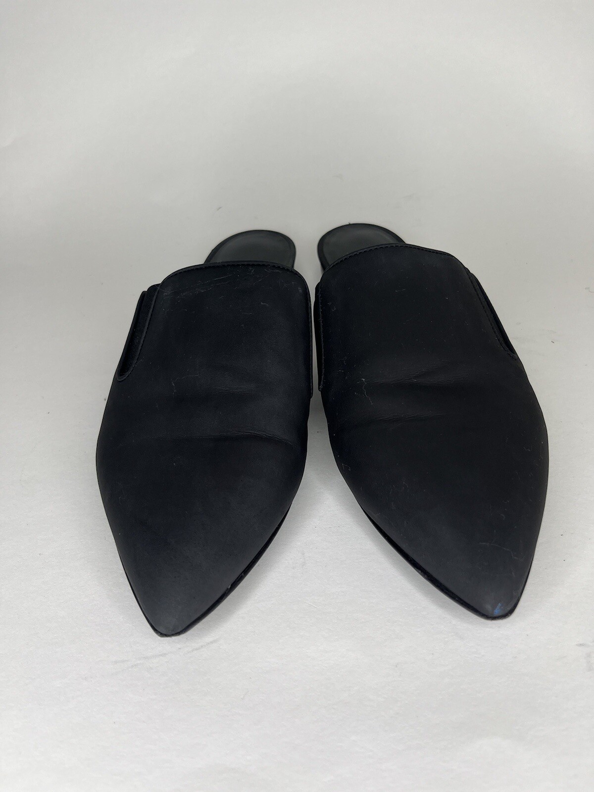 Jenni Kayne Womens Black smooth leather Mules Size 35 US 5 Flats Slides Shoes